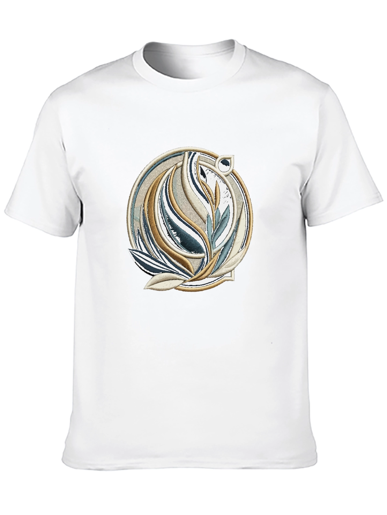 Elegant Botanical Graphic Black T-Shirt