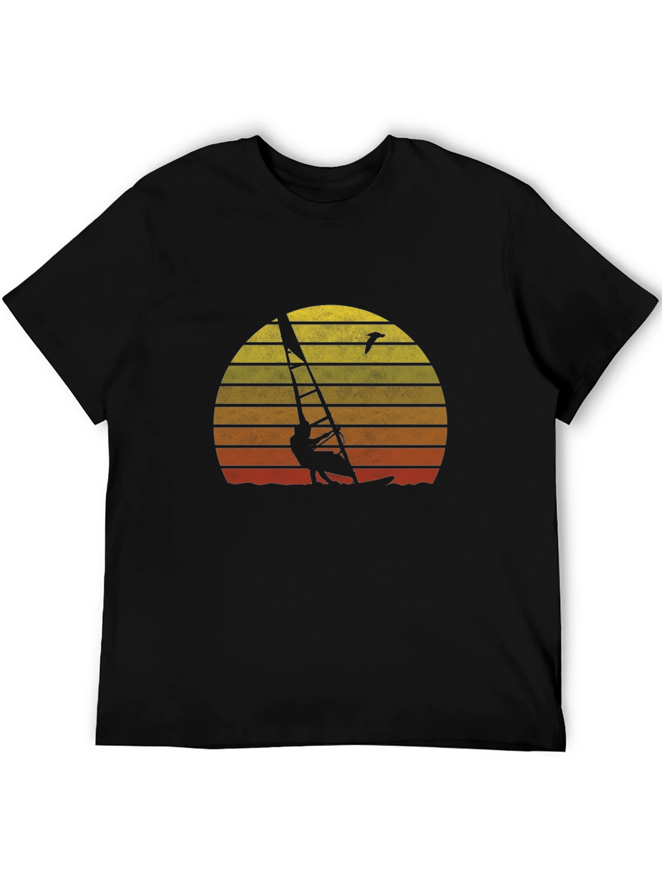 Sunset Windsurfer Graphic Tee - Retro Style