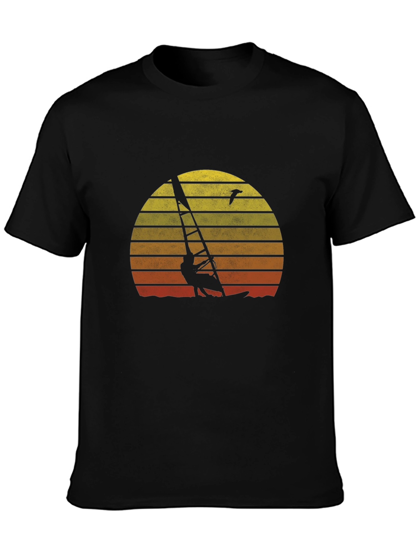 Sunset Windsurfer Graphic Tee - Retro Style