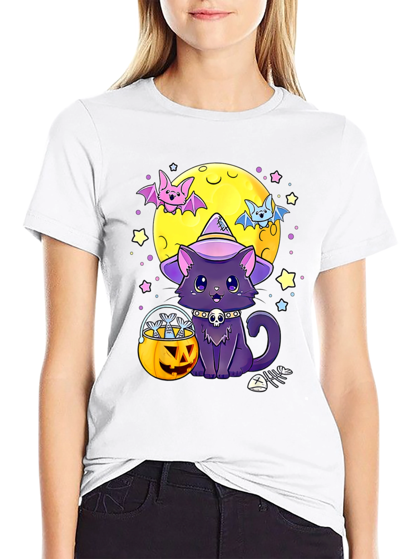 Halloween Cat Moon T-Shirt