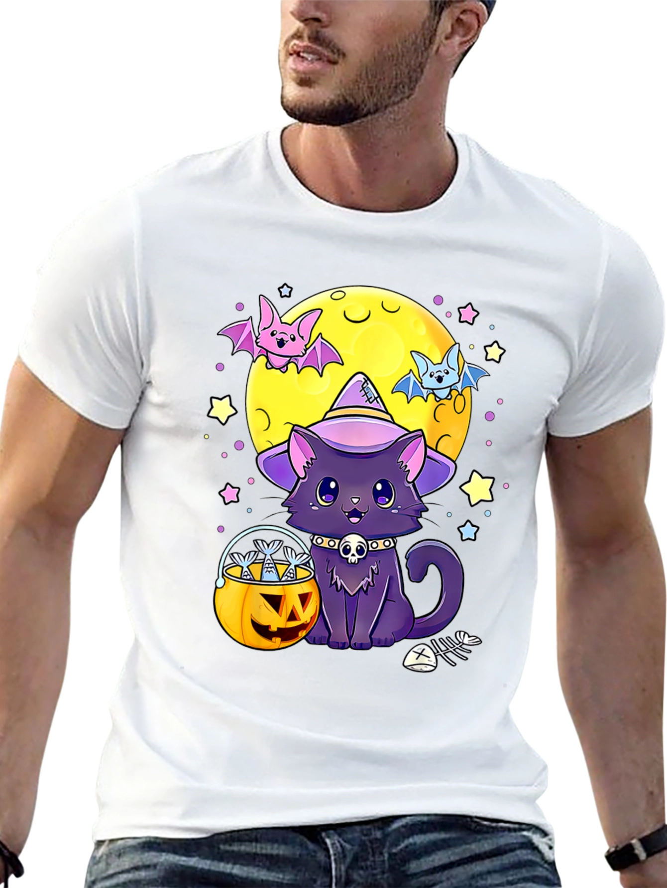 Halloween Cat Moon T-Shirt