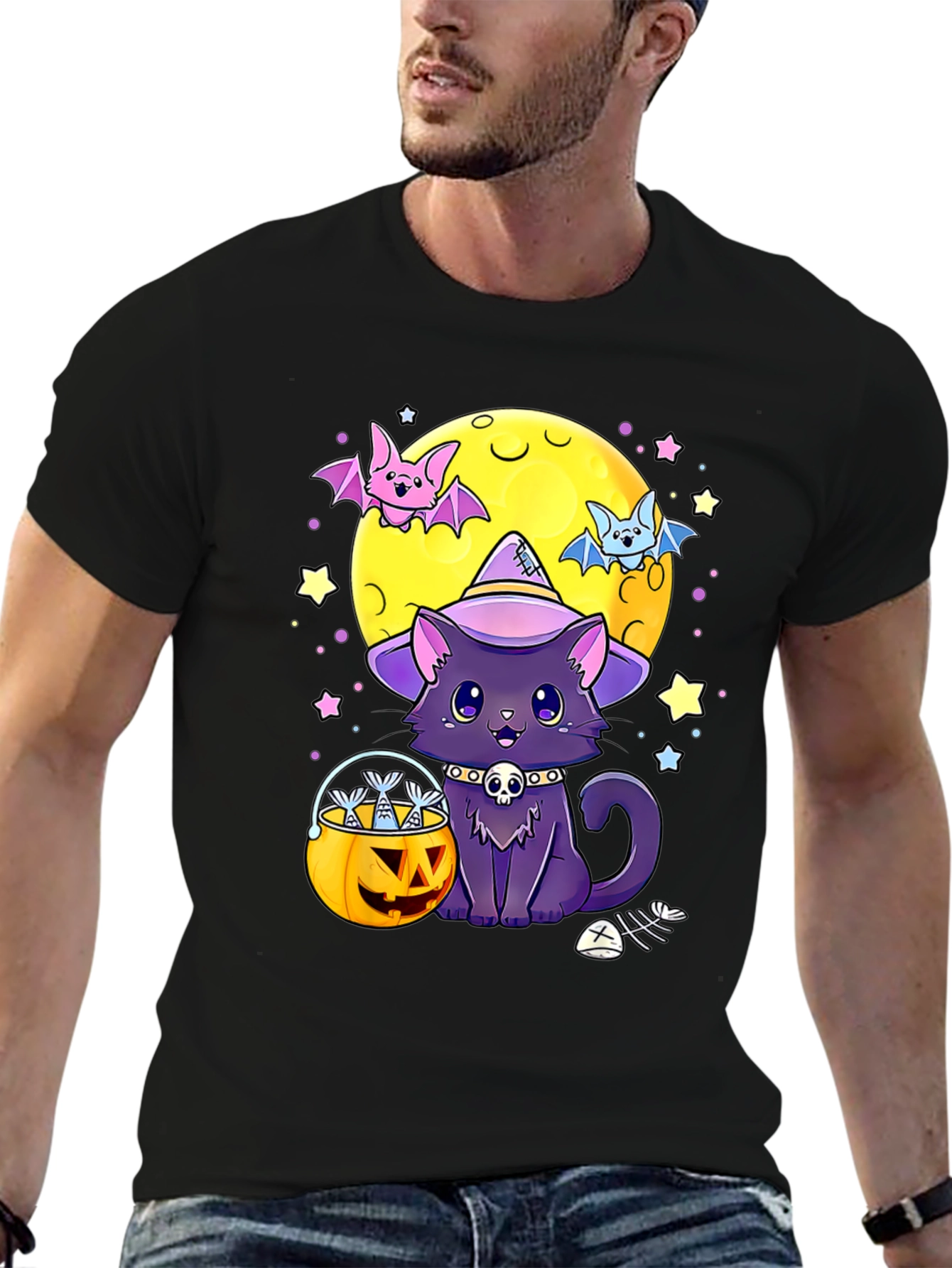 Halloween Cat Moon T-Shirt