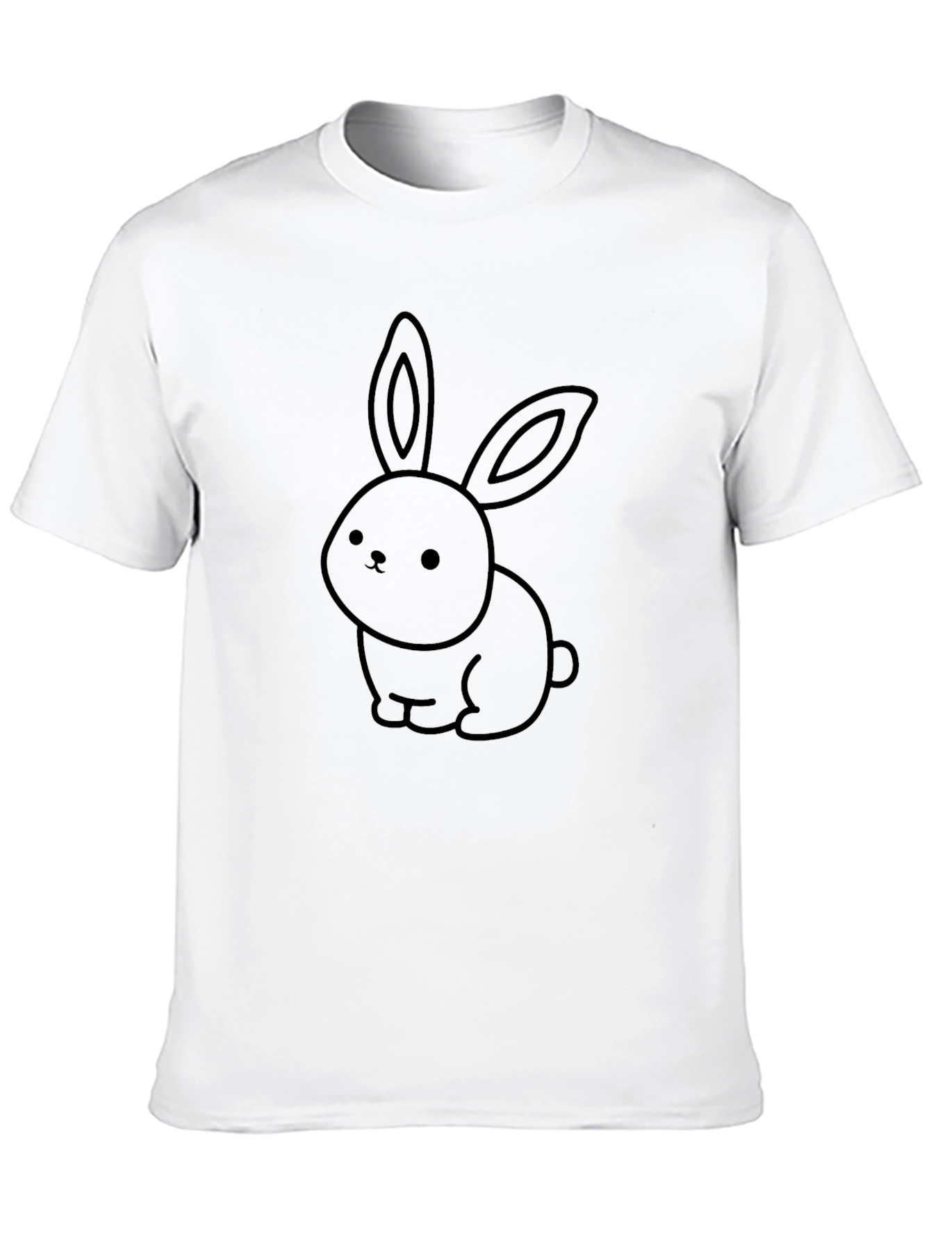 Black T-Shirt with Cute Bunny Graphic