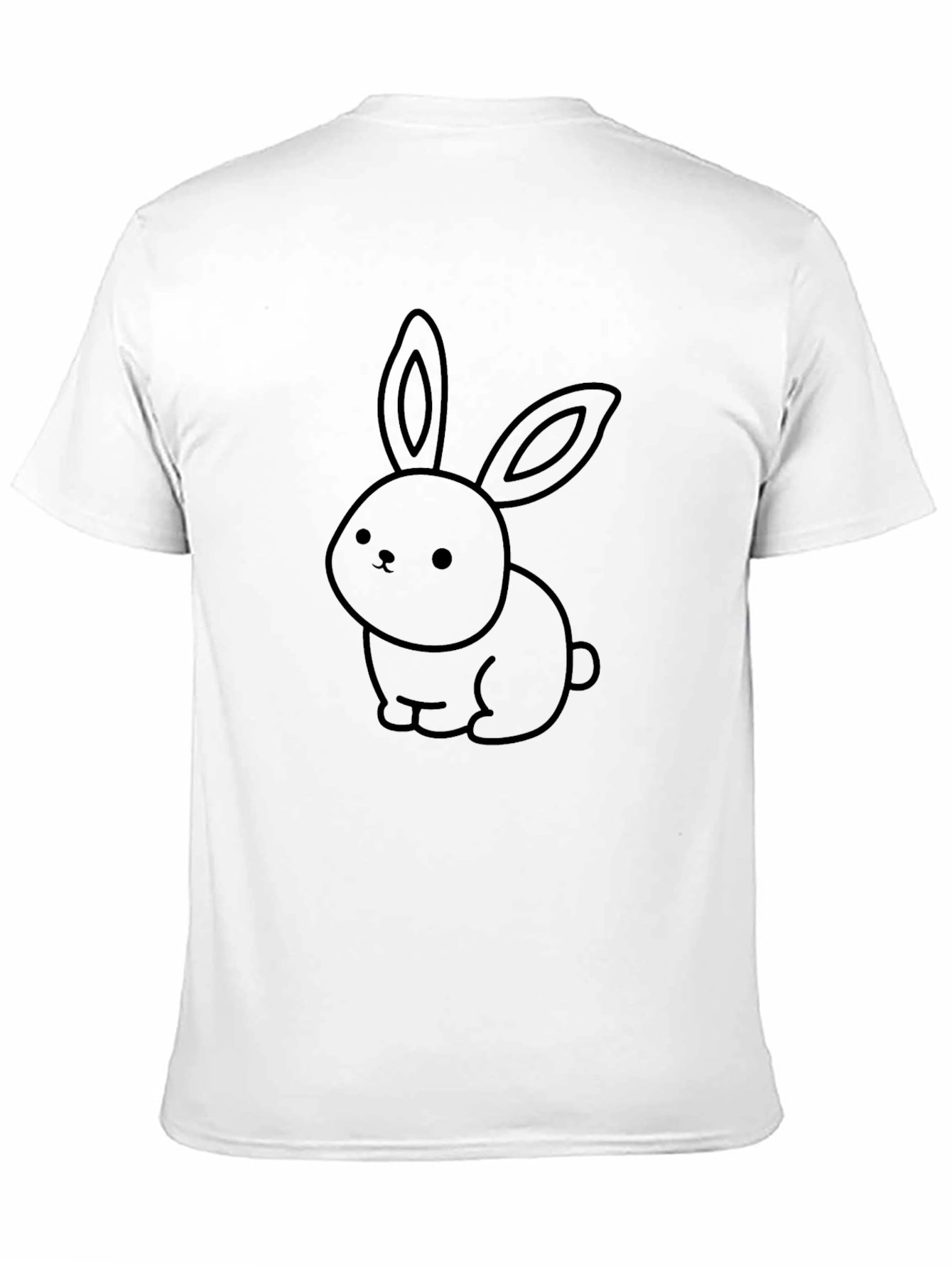 Black T-Shirt with Cute Bunny Graphic