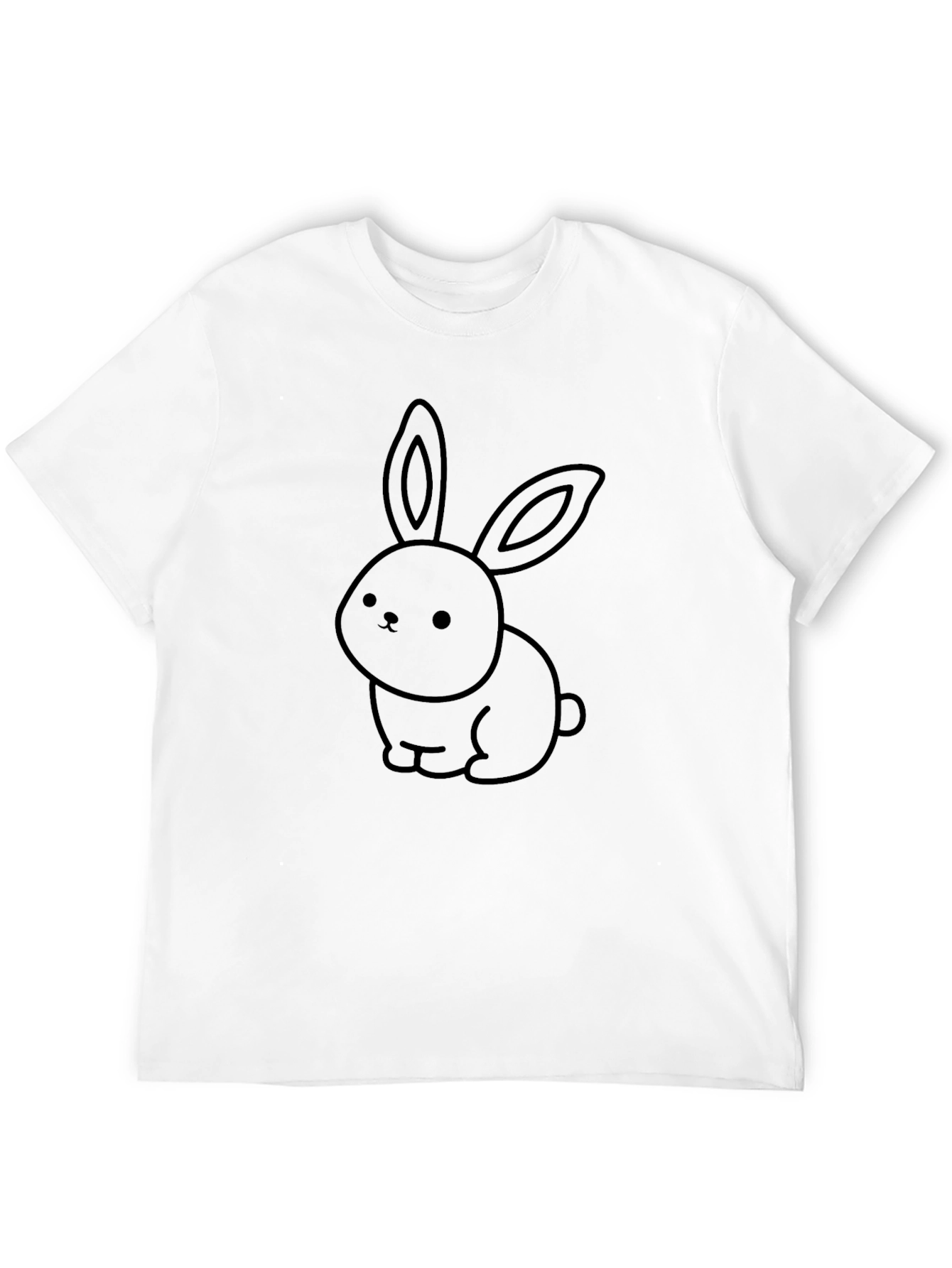 Black T-Shirt with Cute Bunny Graphic
