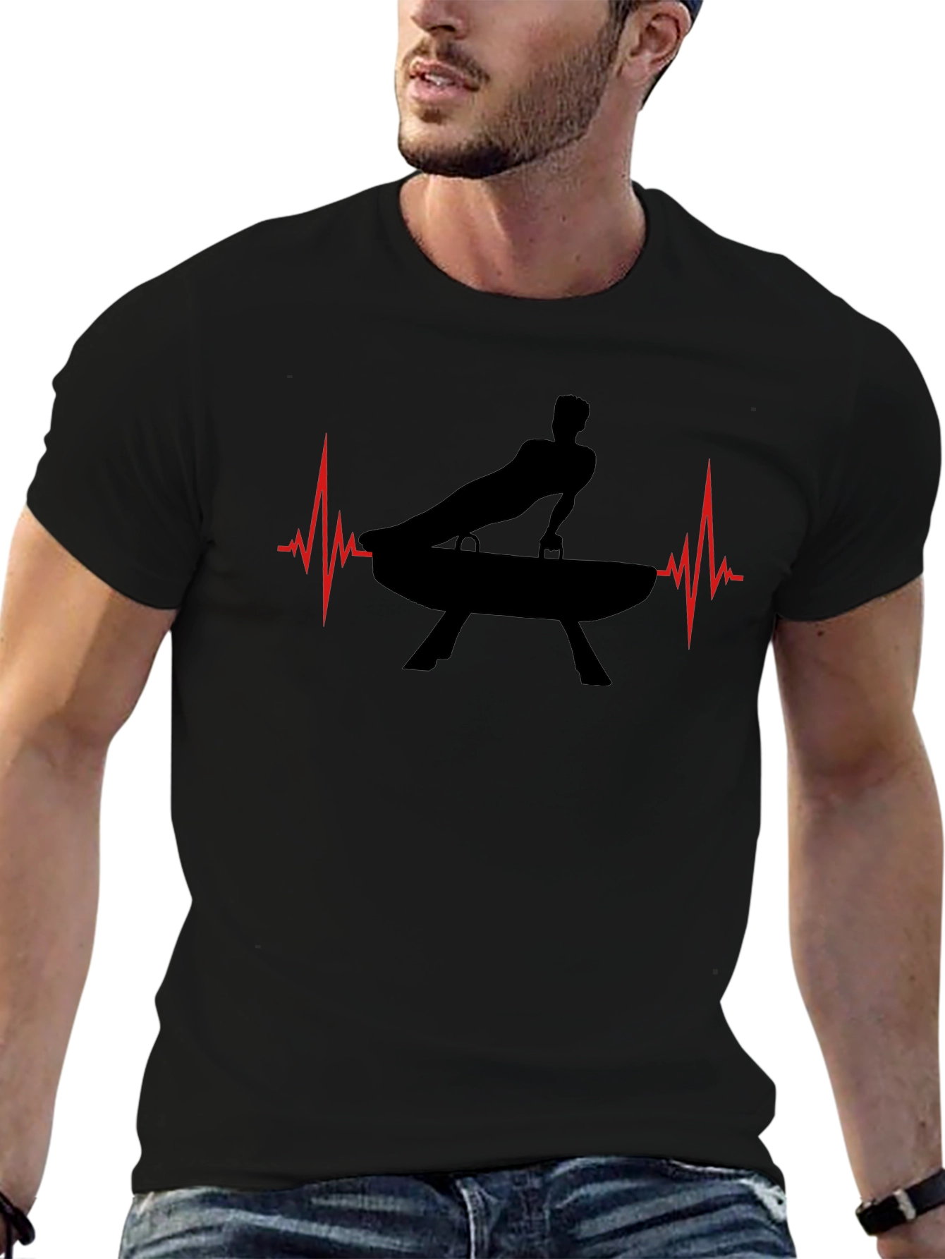 Gymnast Heartbeat Black T-Shirt