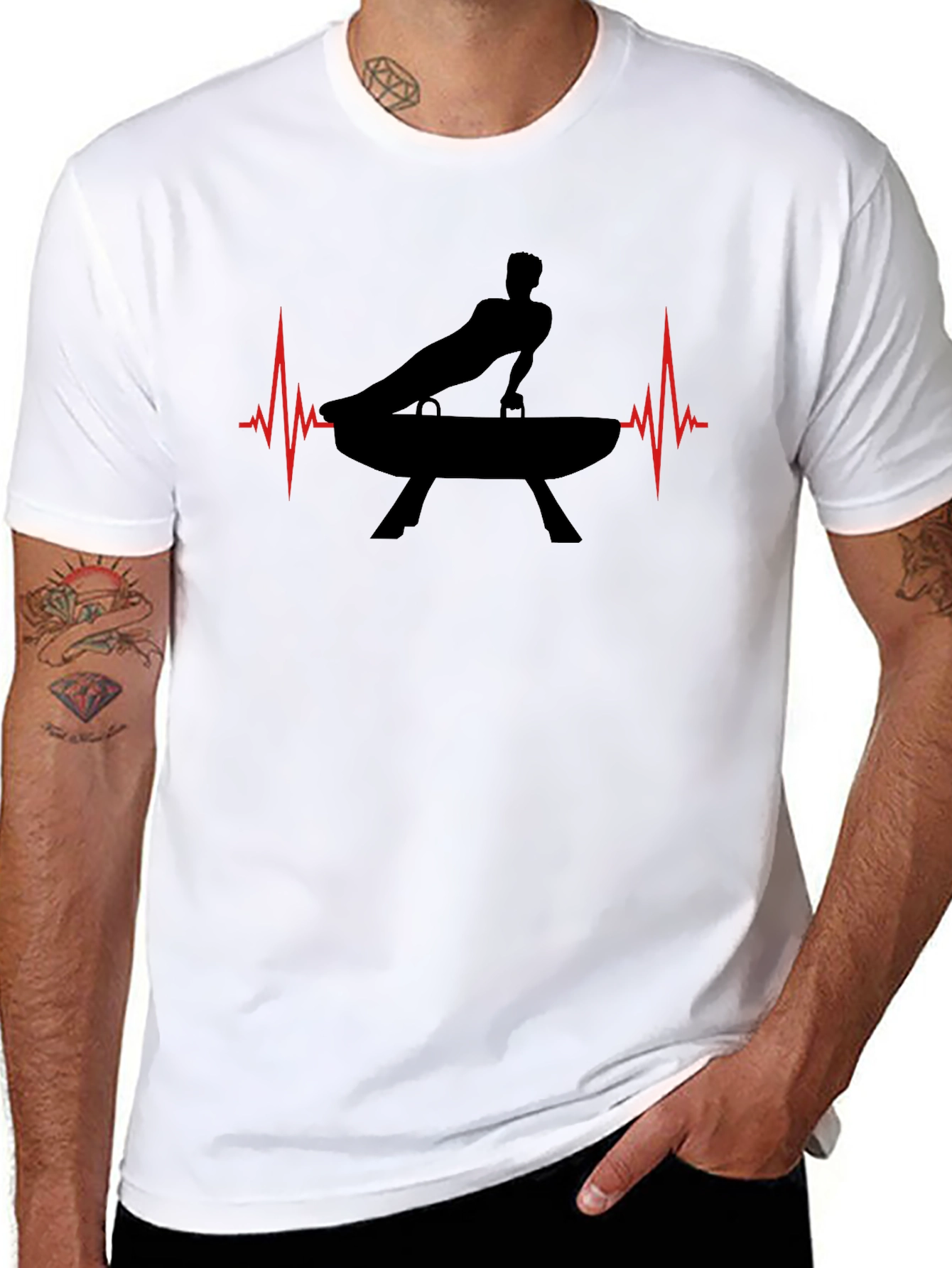 Gymnast Heartbeat Black T-Shirt