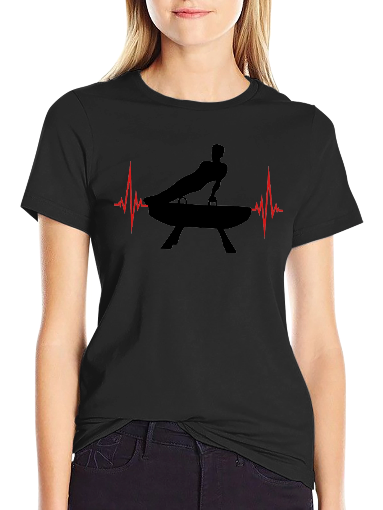 Gymnast Heartbeat Black T-Shirt
