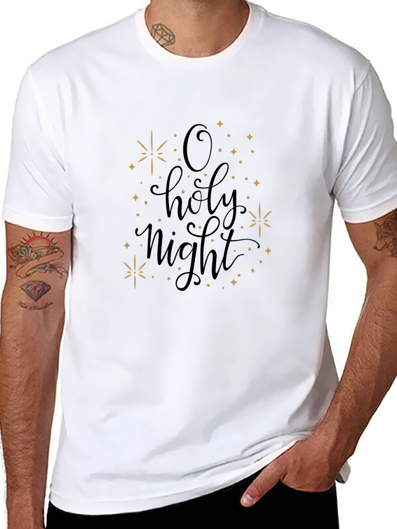 O Holy Night Graphic Tee - Black