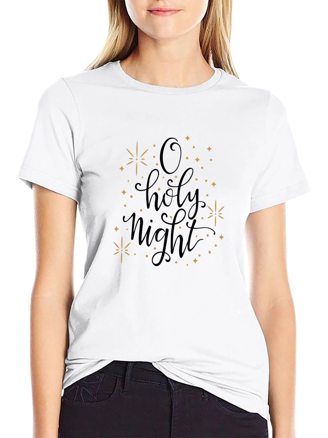 O Holy Night Graphic Tee - Black
