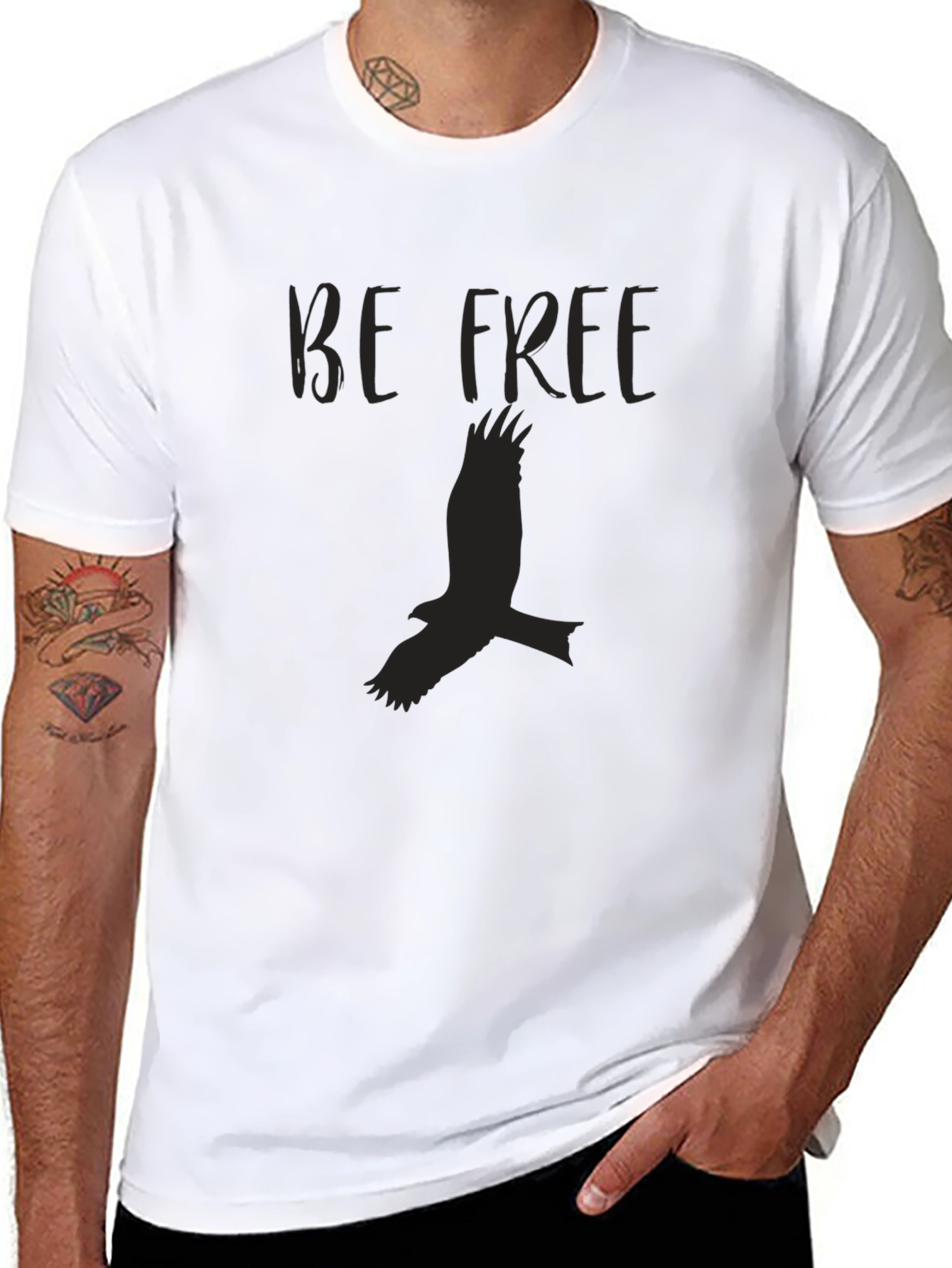Be Free Bird Graphic Black T-Shirt