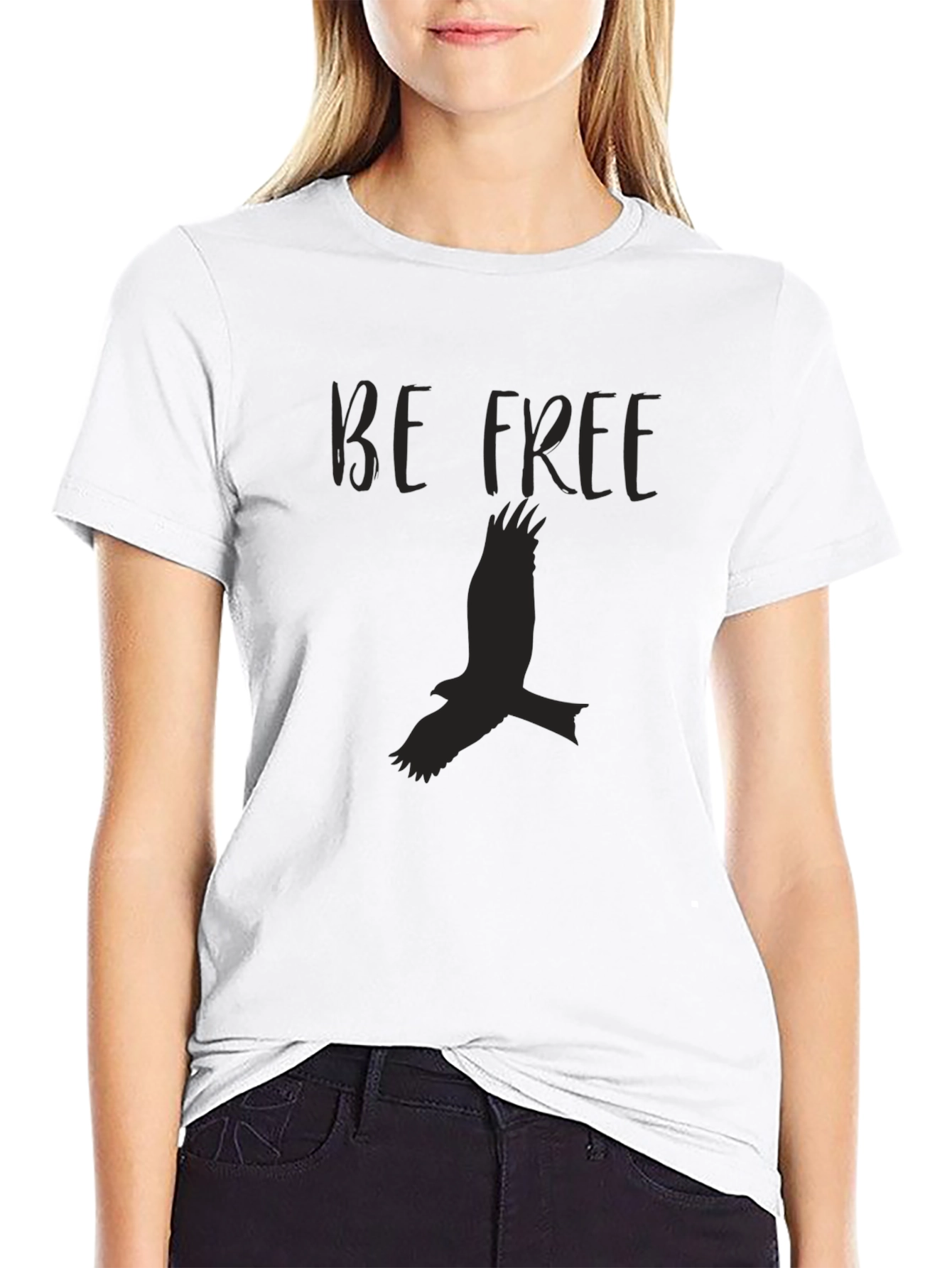 Be Free Bird Graphic Black T-Shirt