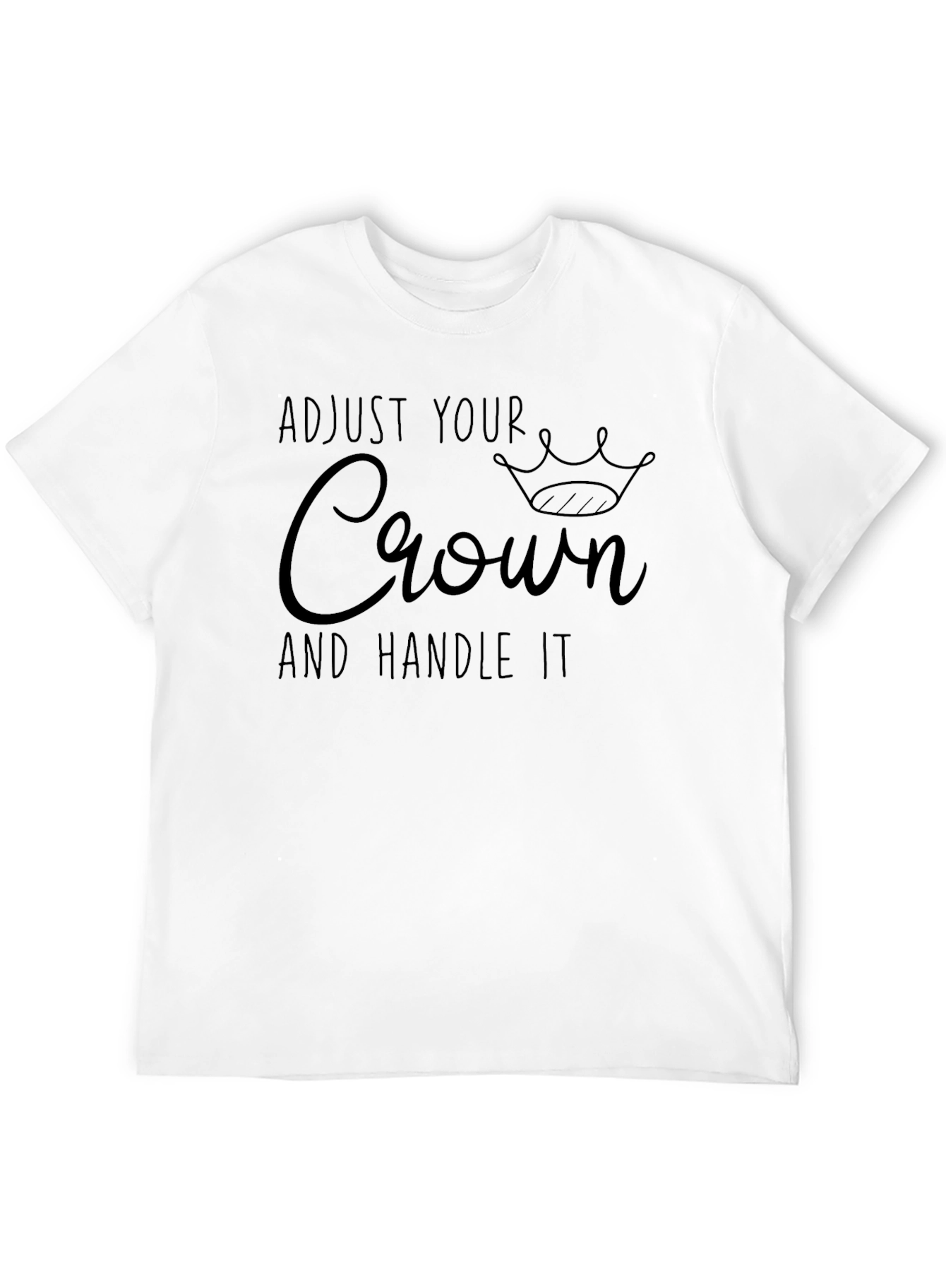 Adjust Your Crown T-Shirt - Black Cotton Blend