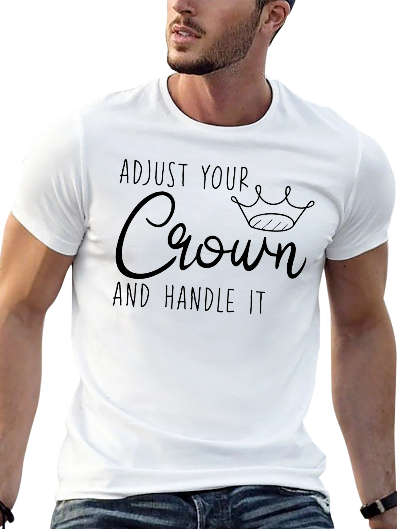 Adjust Your Crown T-Shirt - Black Cotton Blend