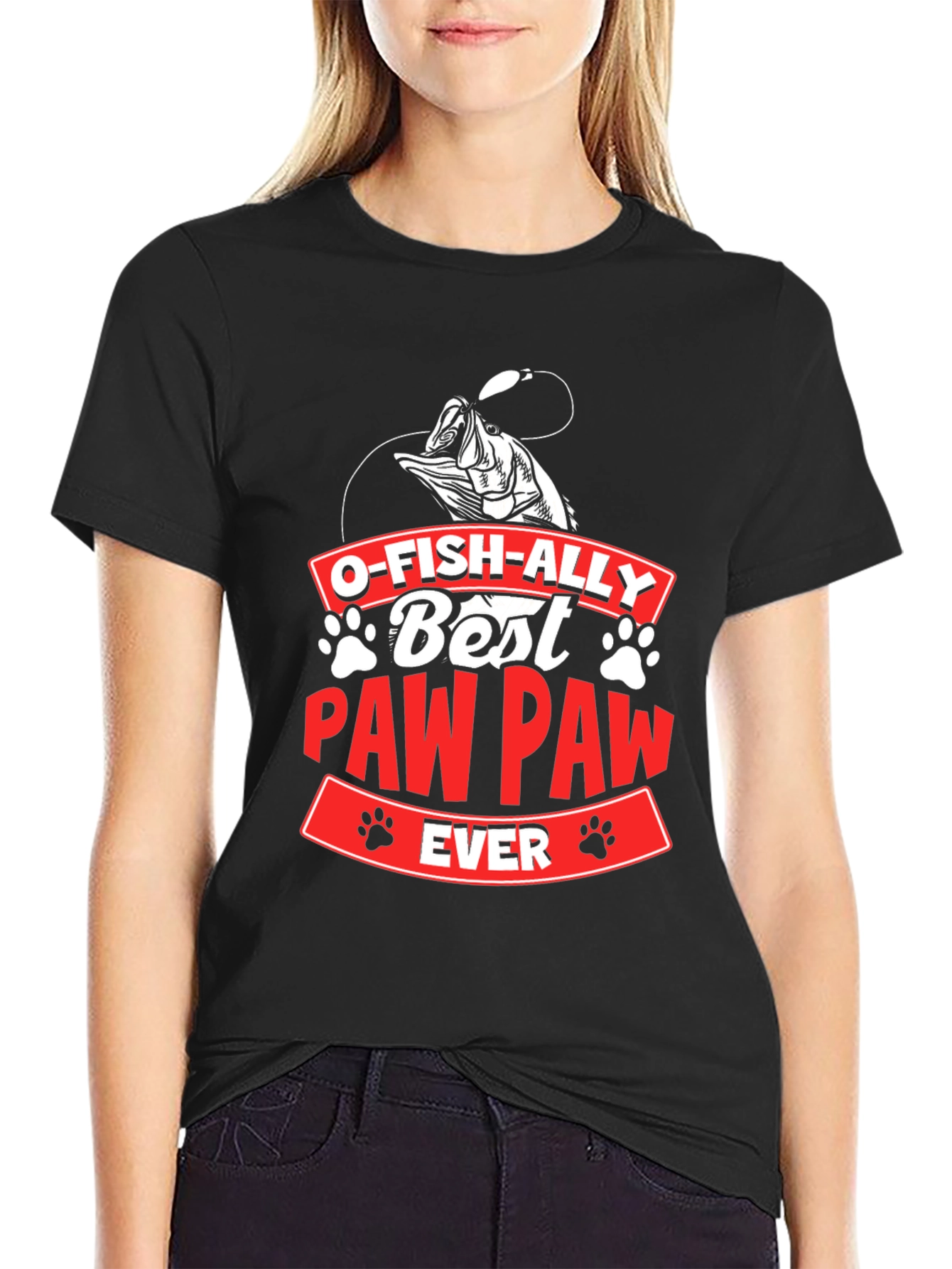 O-Fish-Ally Best Paw Paw Ever Graphic T-Shirt