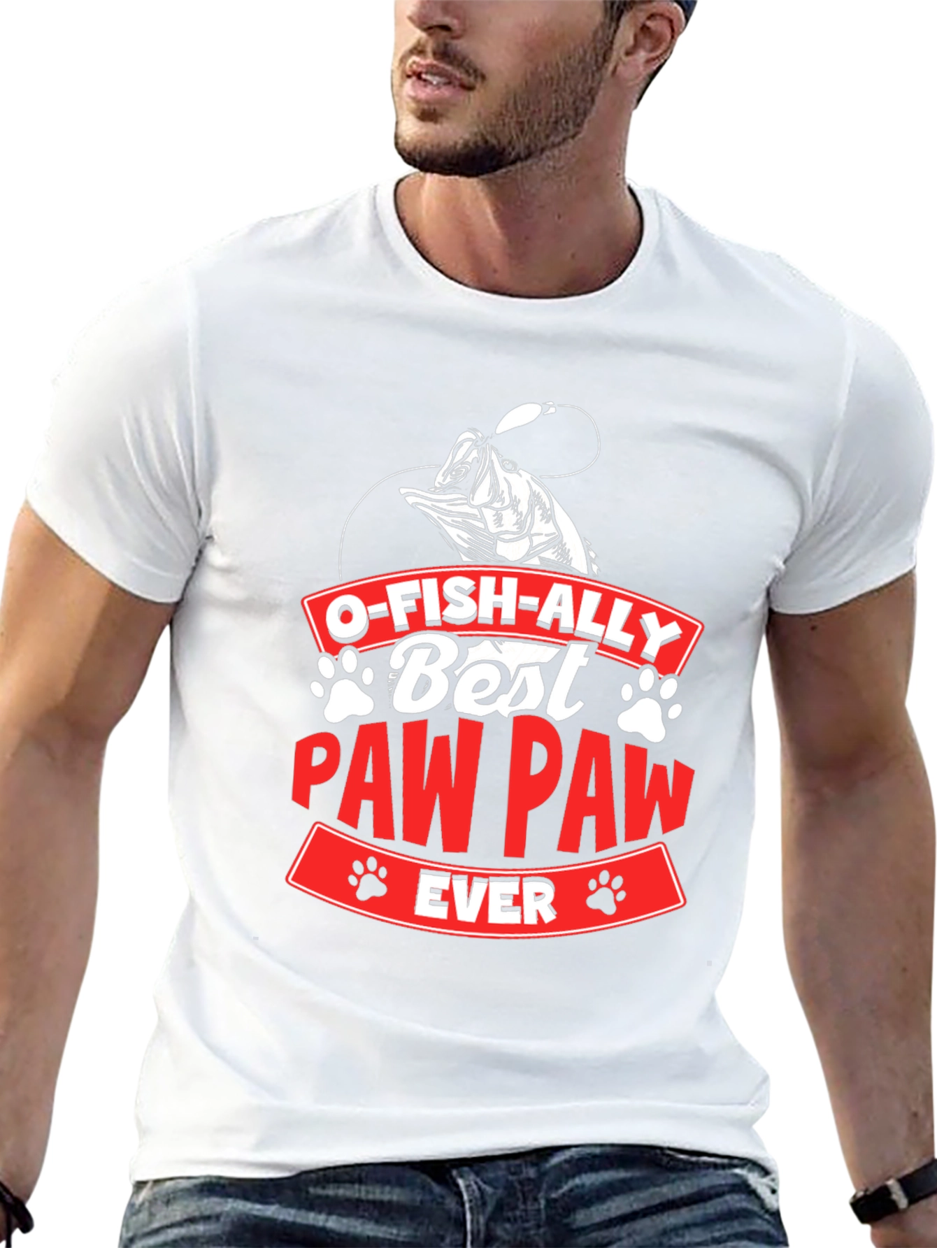 O-Fish-Ally Best Paw Paw Ever Graphic T-Shirt