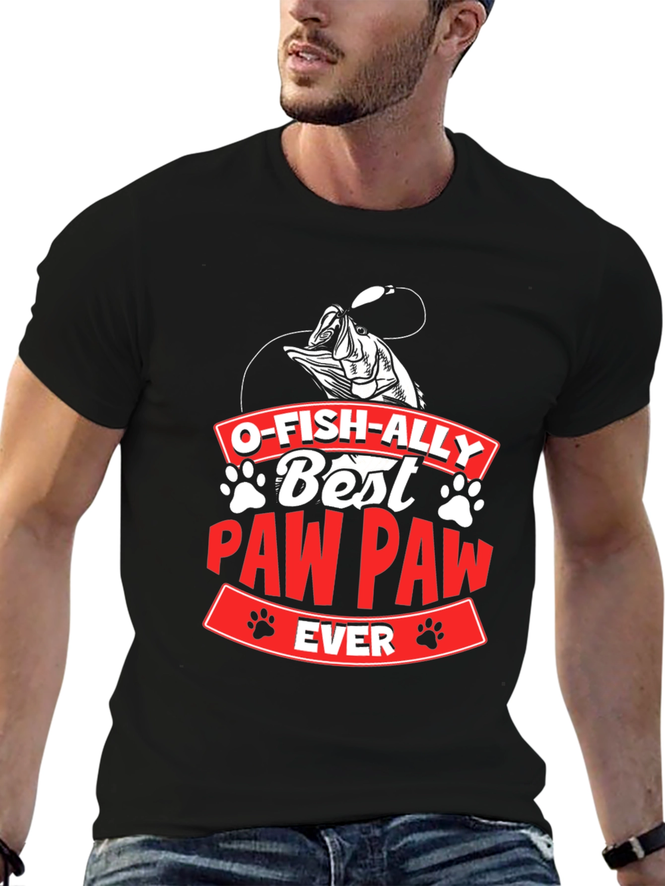 O-Fish-Ally Best Paw Paw Ever Graphic T-Shirt
