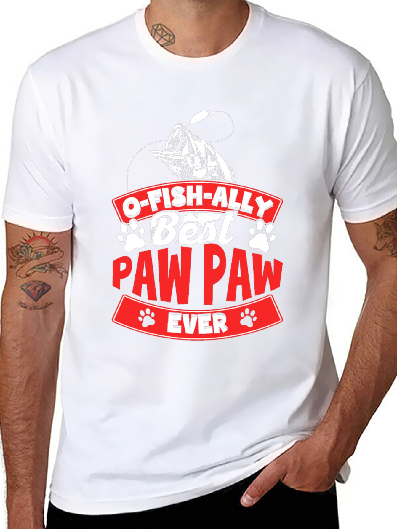 O-Fish-Ally Best Paw Paw Ever Graphic T-Shirt