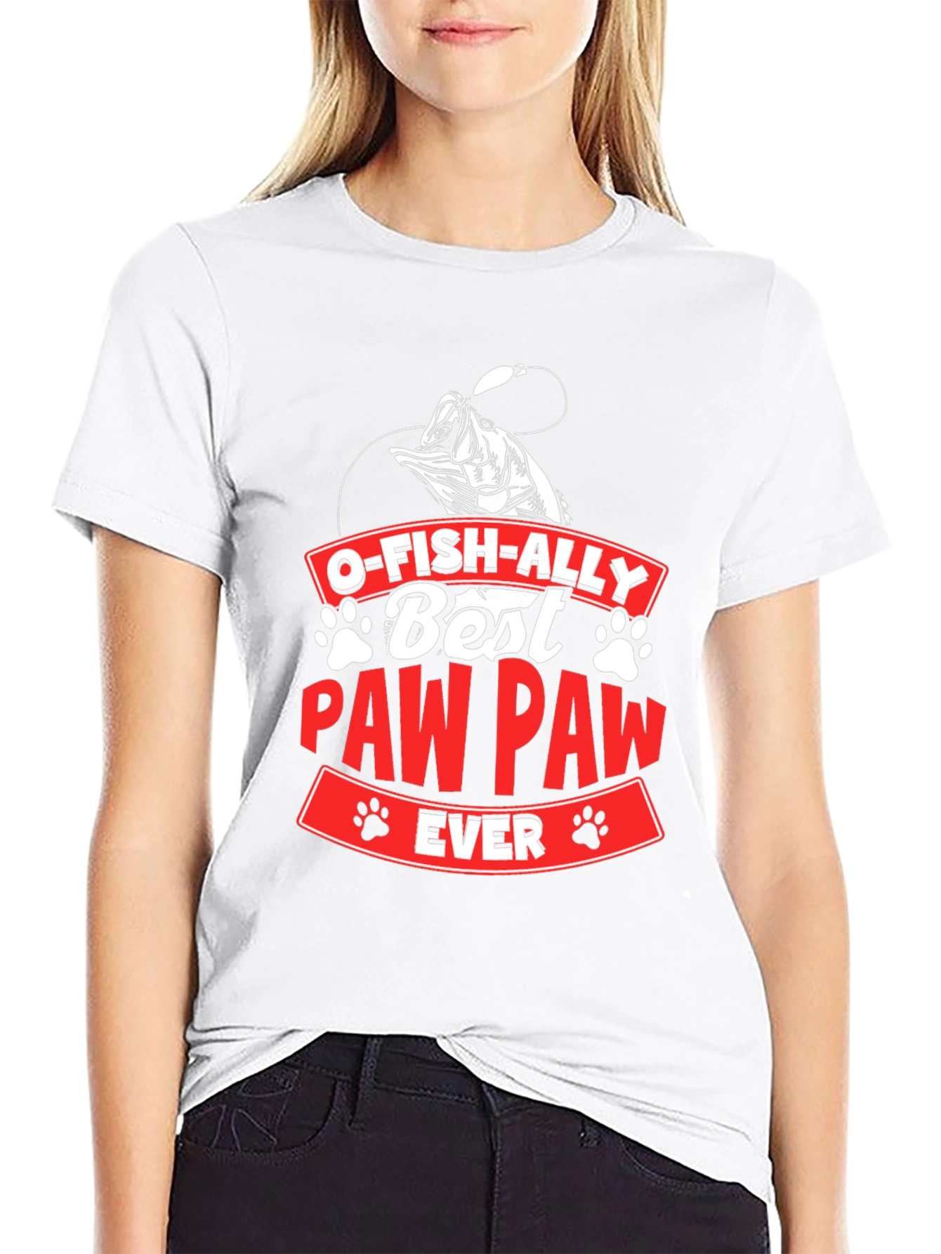 O-Fish-Ally Best Paw Paw Ever Graphic T-Shirt