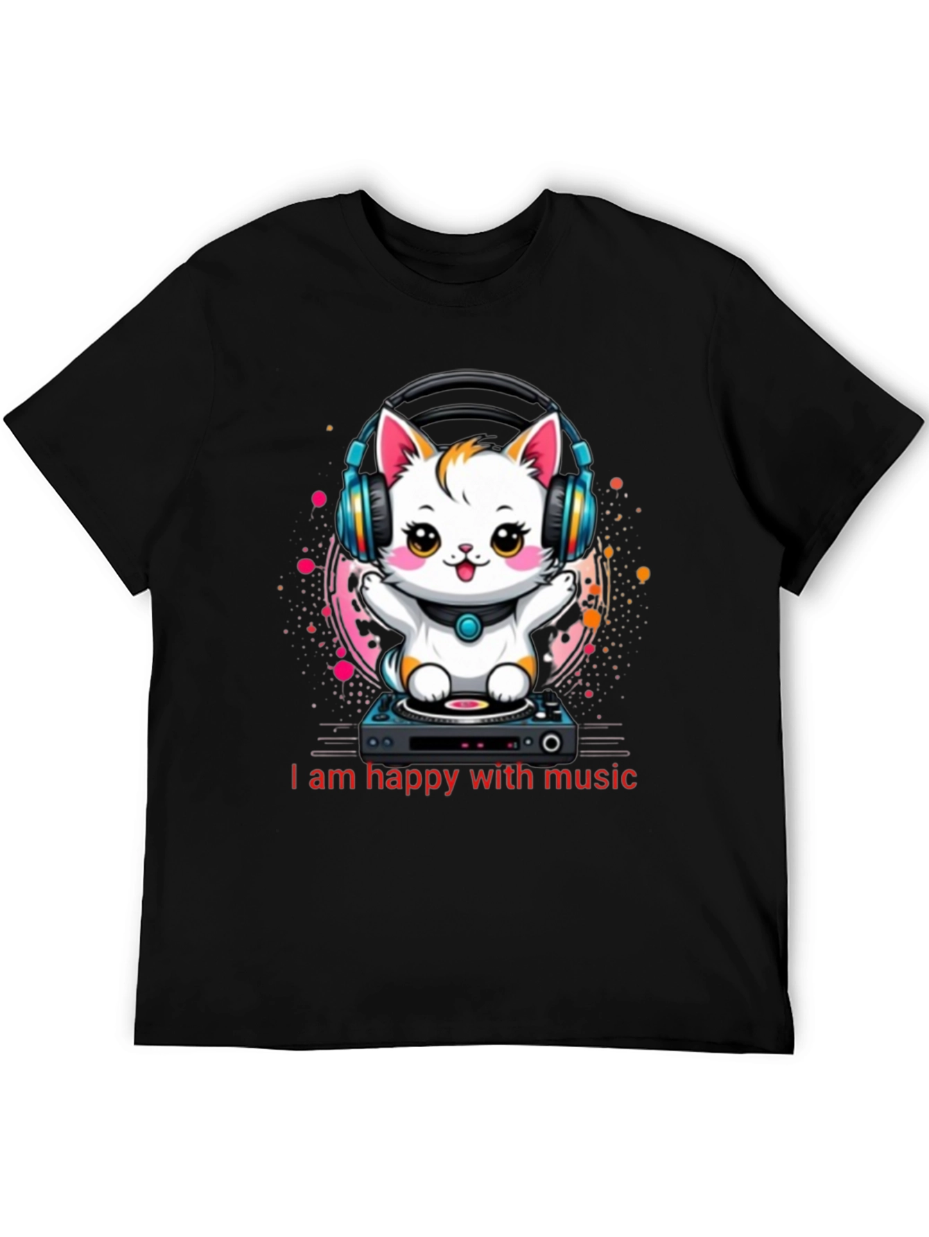 Music Lover Tee: DJ Cat Graphic T-Shirt