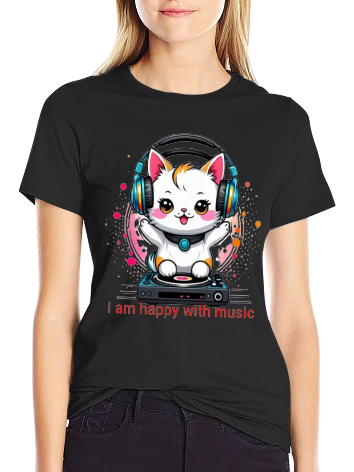 Music Lover Tee: DJ Cat Graphic T-Shirt