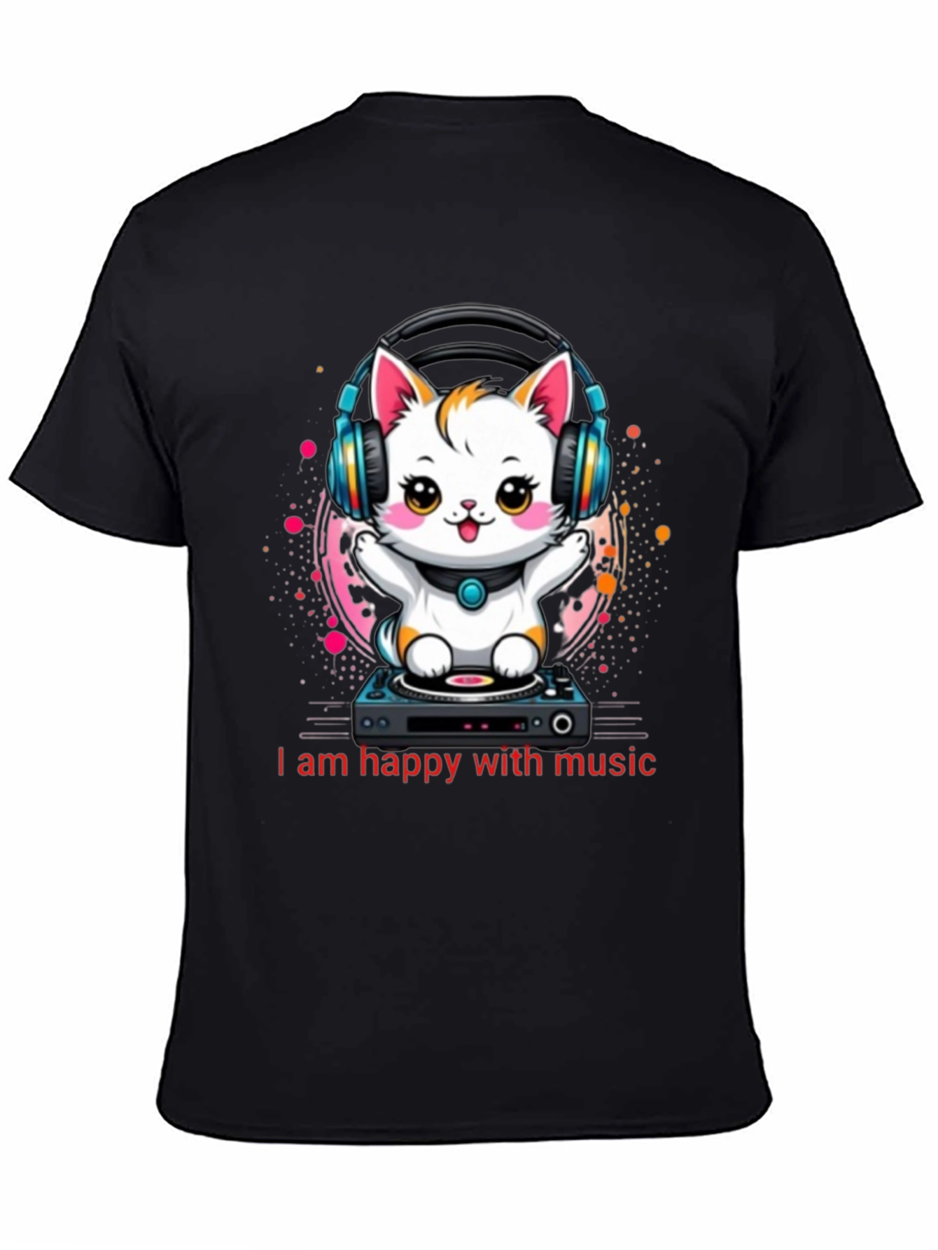 Music Lover Tee: DJ Cat Graphic T-Shirt