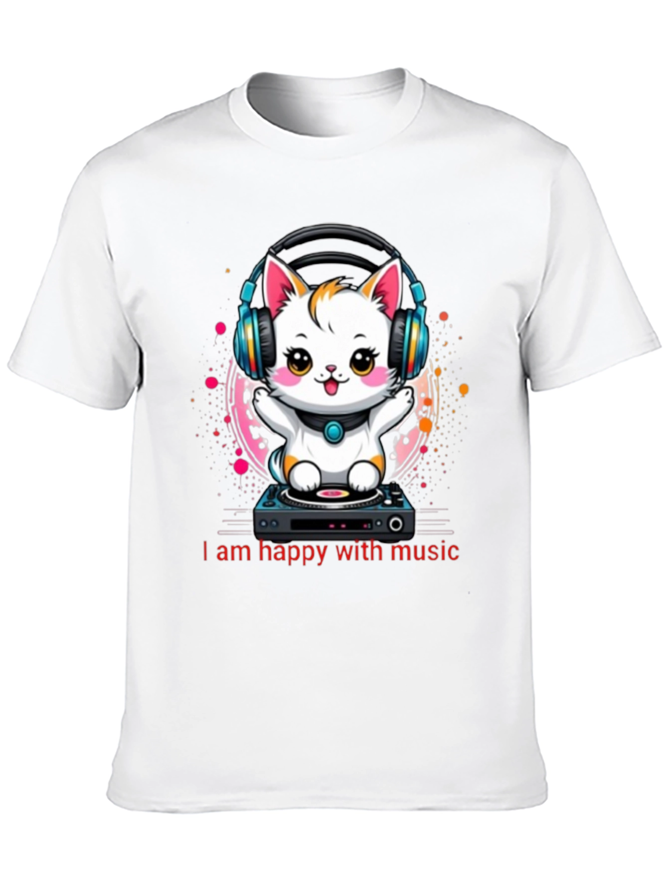 Music Lover Tee: DJ Cat Graphic T-Shirt