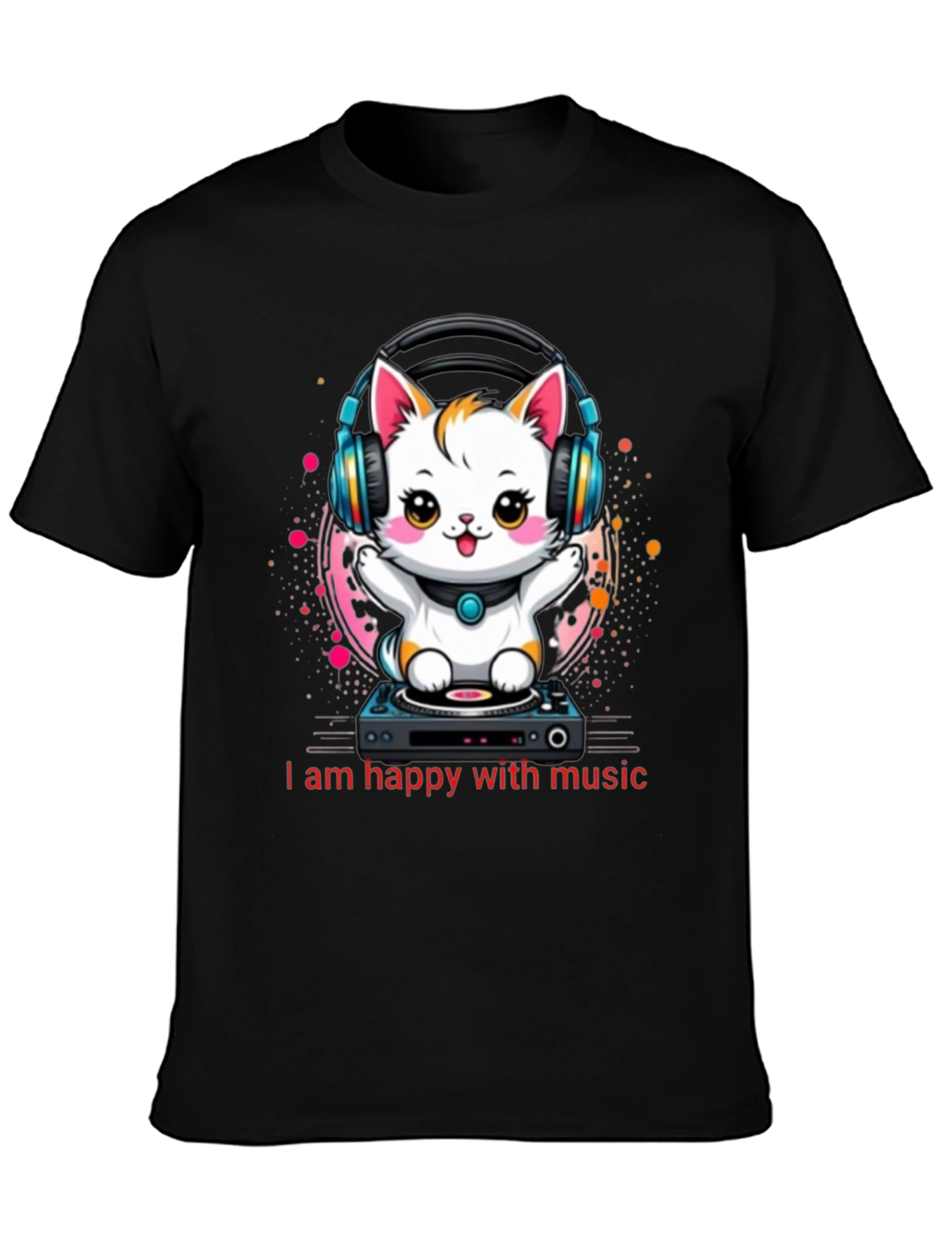 Music Lover Tee: DJ Cat Graphic T-Shirt