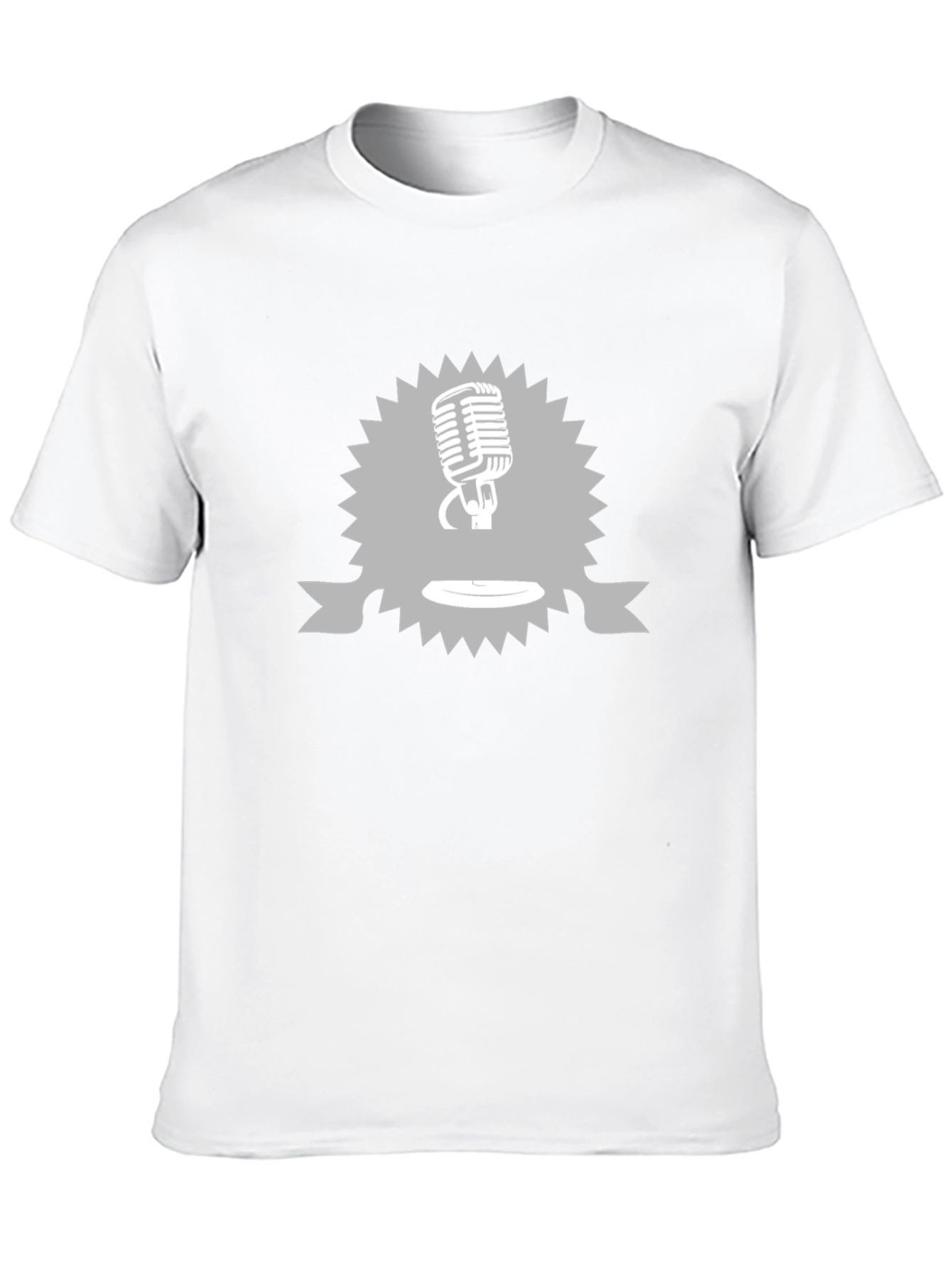 Retro Microphone Graphic T-Shirt - Black