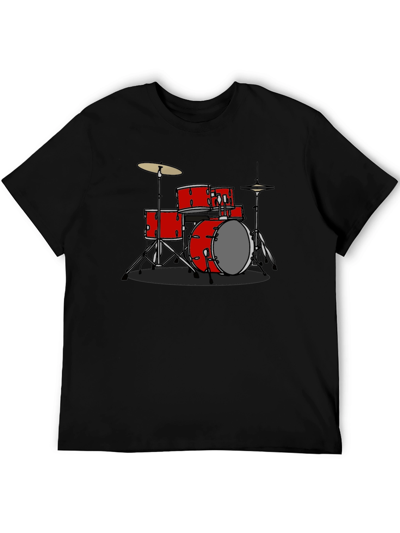 Red Drum Set Graphic Tee - Music Lovers Shirt