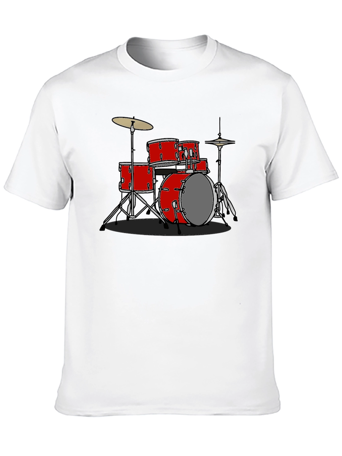 Red Drum Set Graphic Tee - Music Lovers Shirt