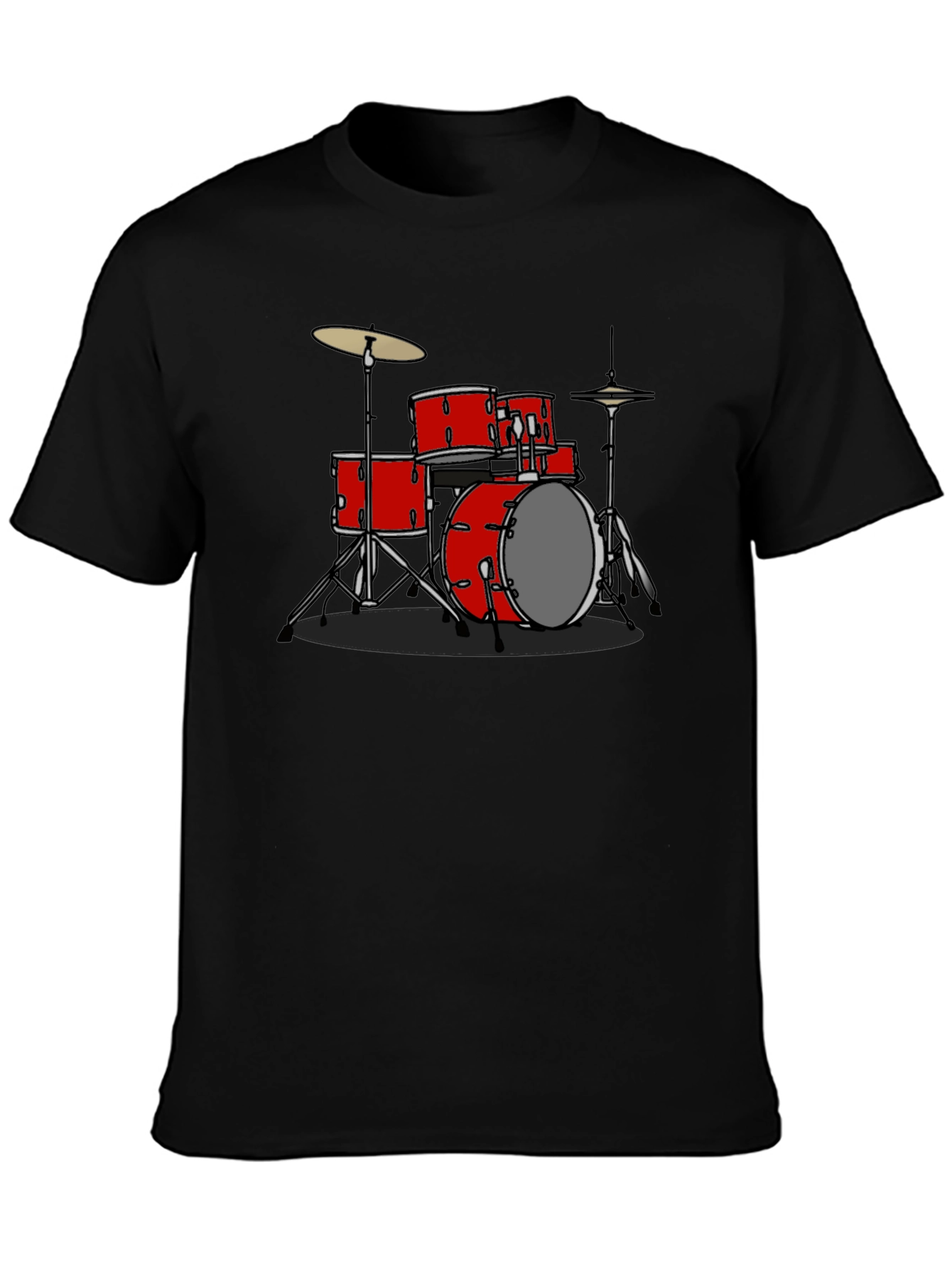Red Drum Set Graphic Tee - Music Lovers Shirt