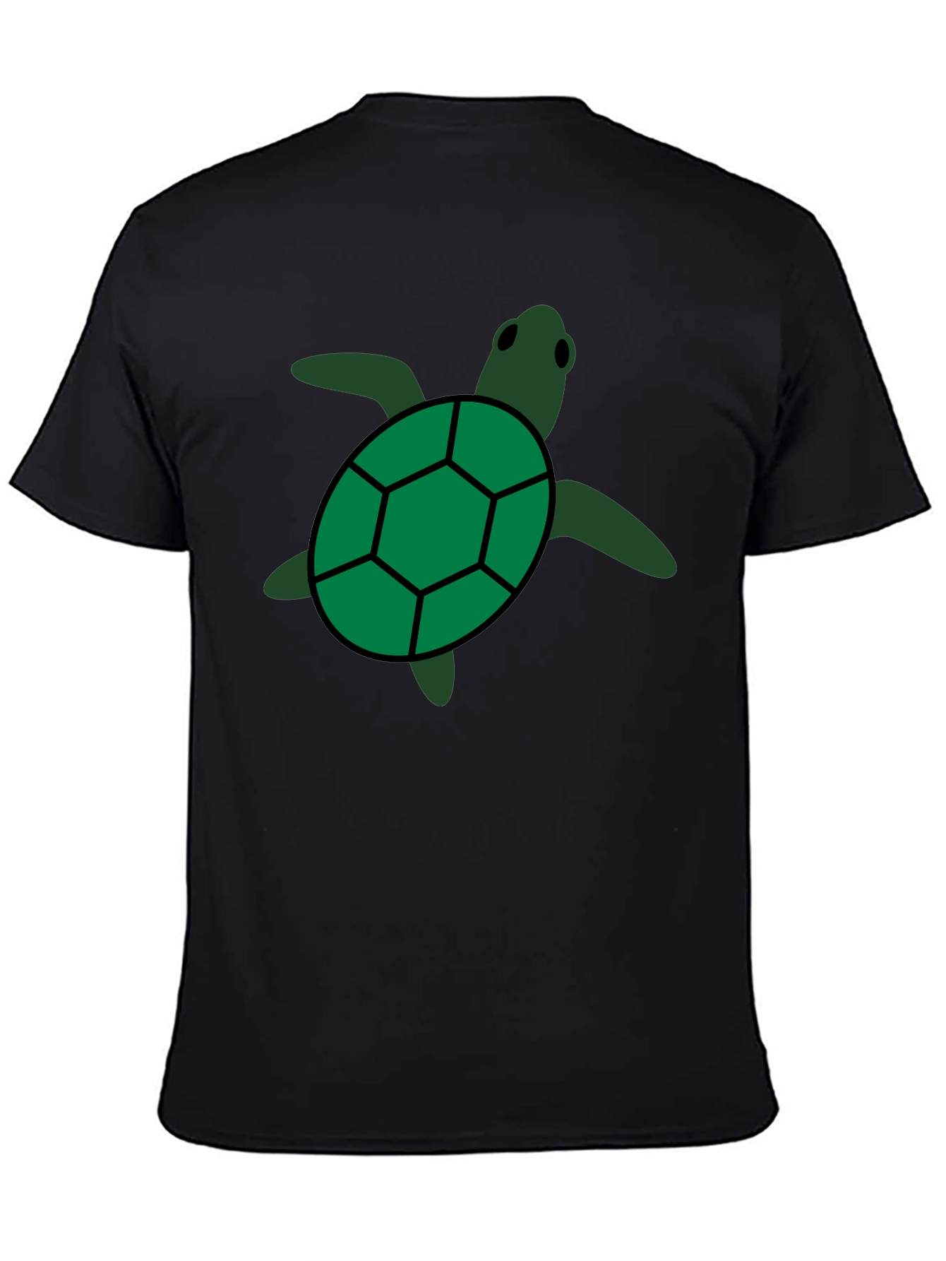 Green Sea Turtle Graphic Tee - Black Casual Shirt