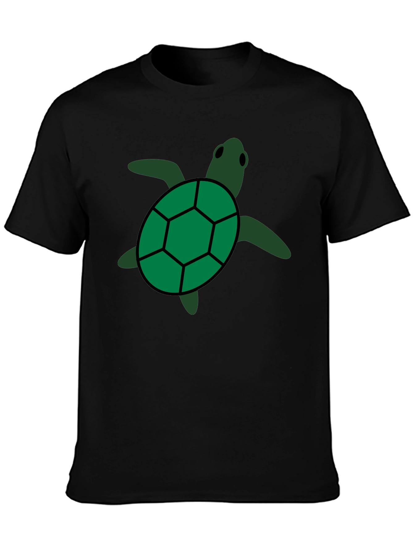 Green Sea Turtle Graphic Tee - Black Casual Shirt