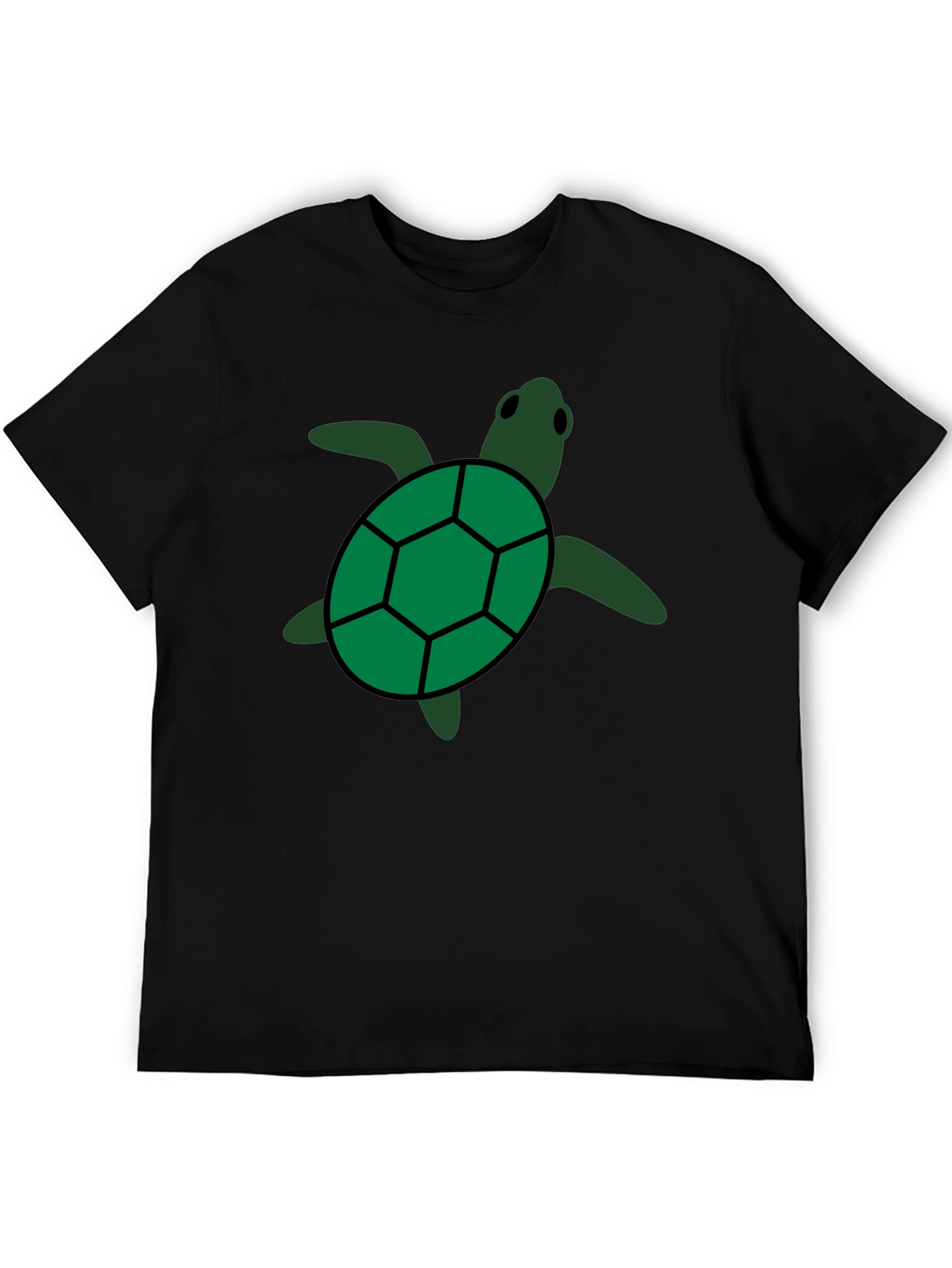 Green Sea Turtle Graphic Tee - Black Casual Shirt