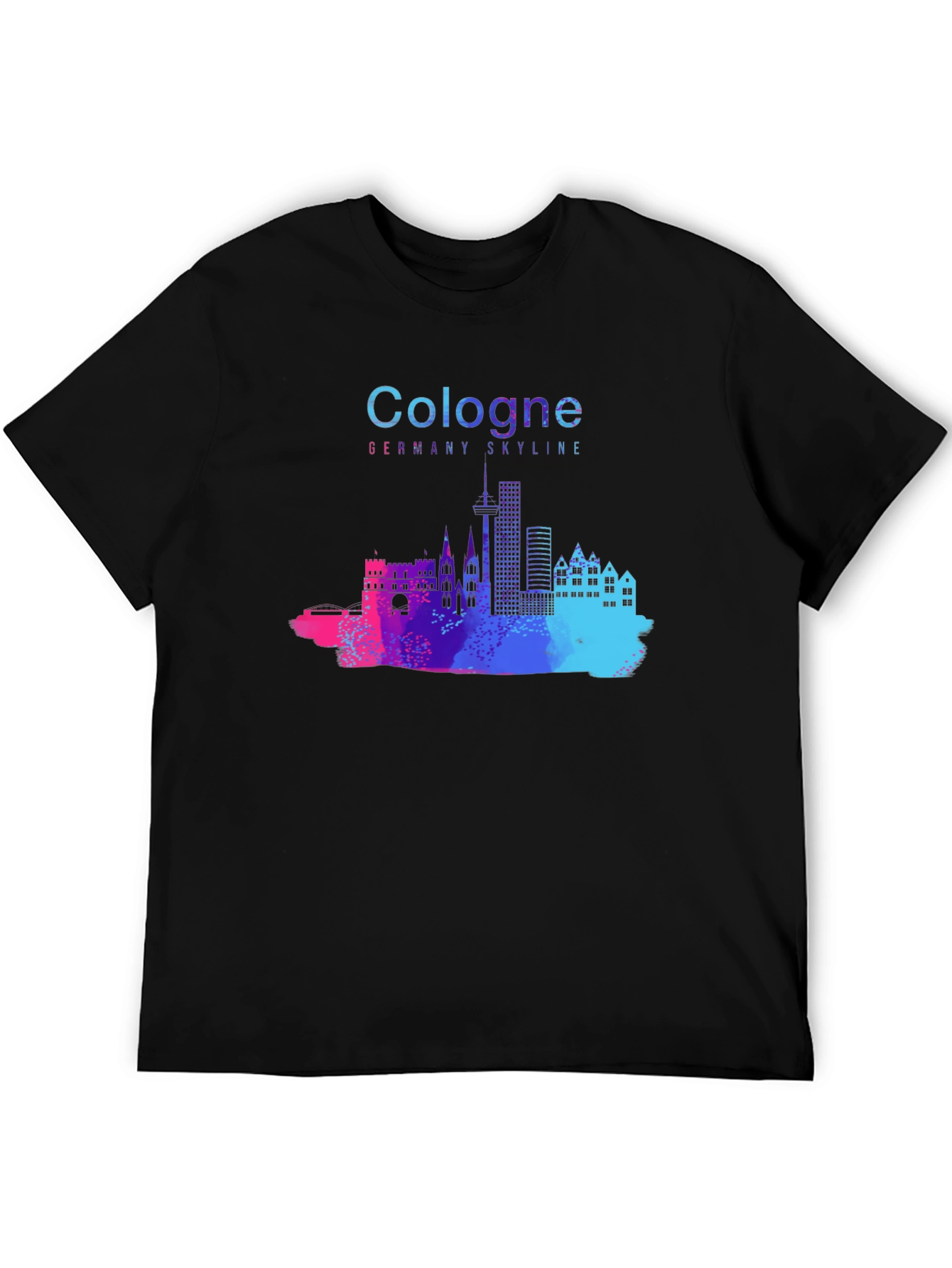 Cologne Germany Skyline Black T-Shirt