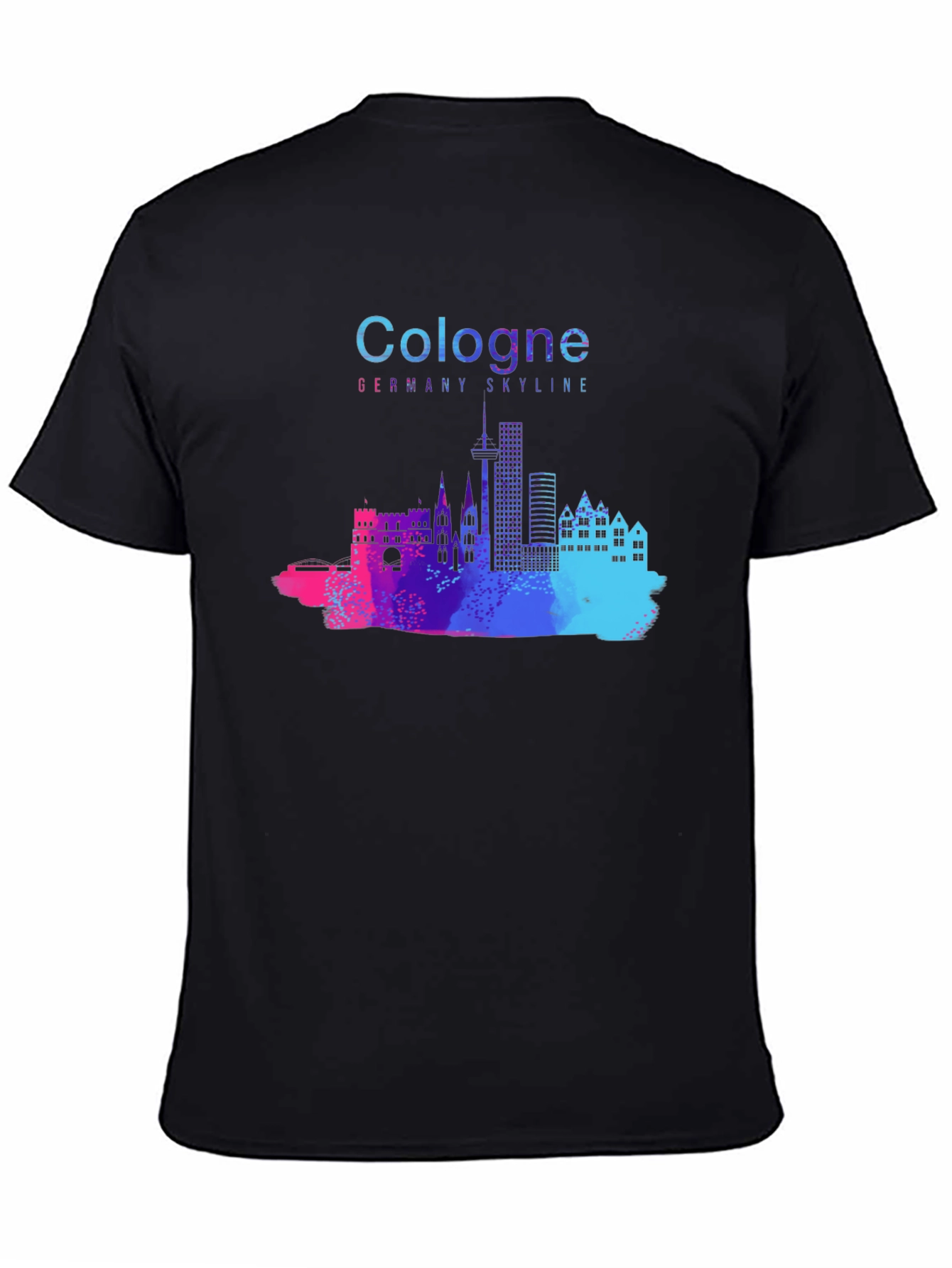 Cologne Germany Skyline Black T-Shirt