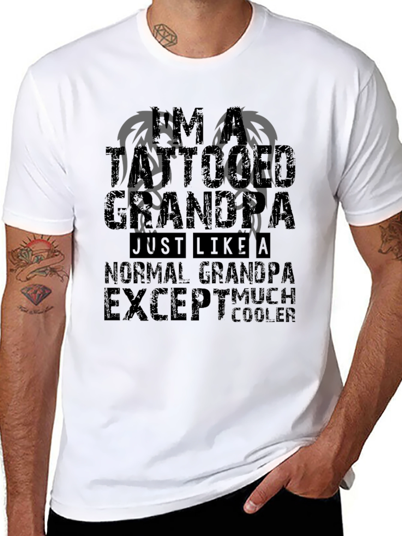 Tattooed Grandpa Graphic Tee - Much Cooler T-Shirt