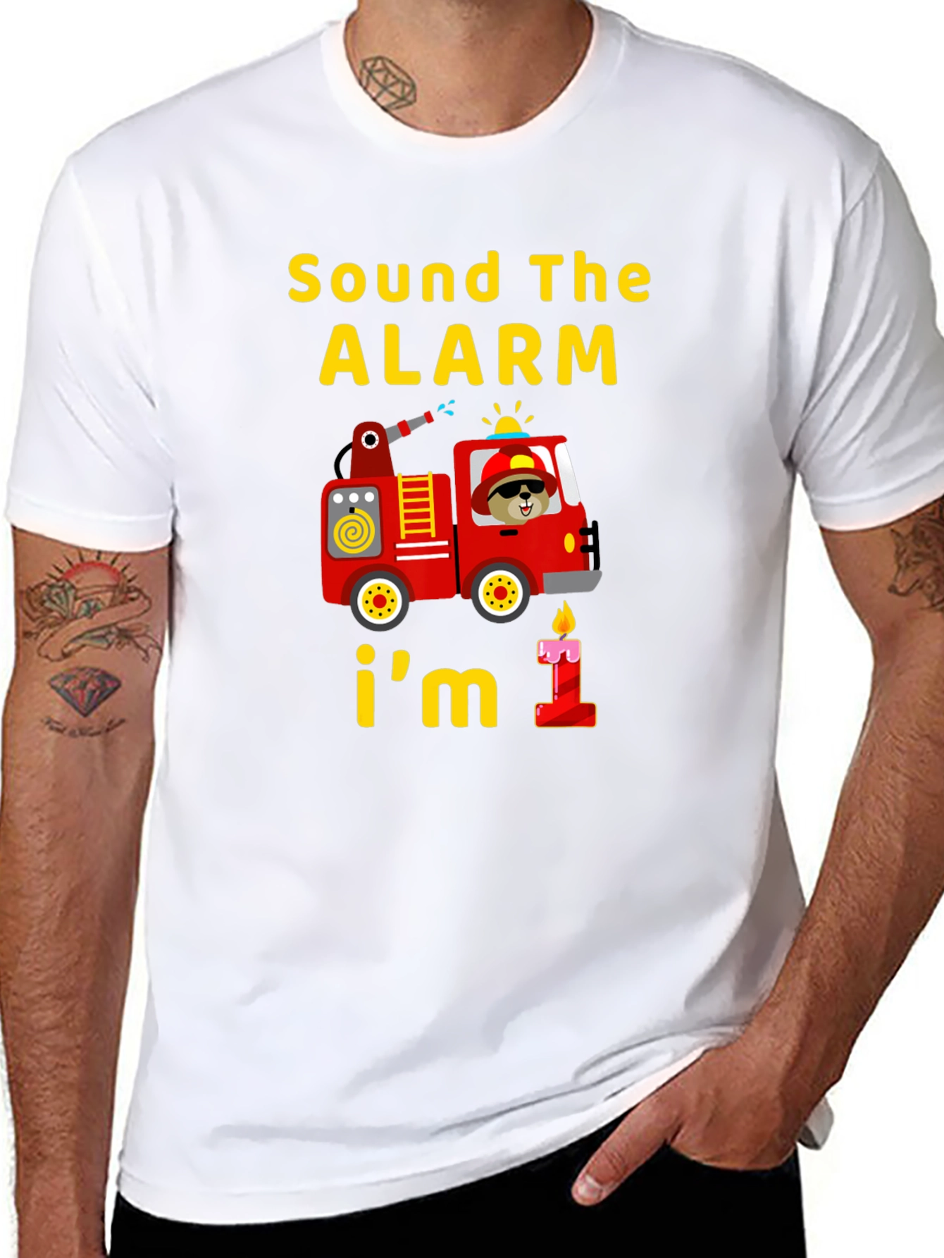 Sound the Alarm 1st Birthday Fire Truck T-Shirt