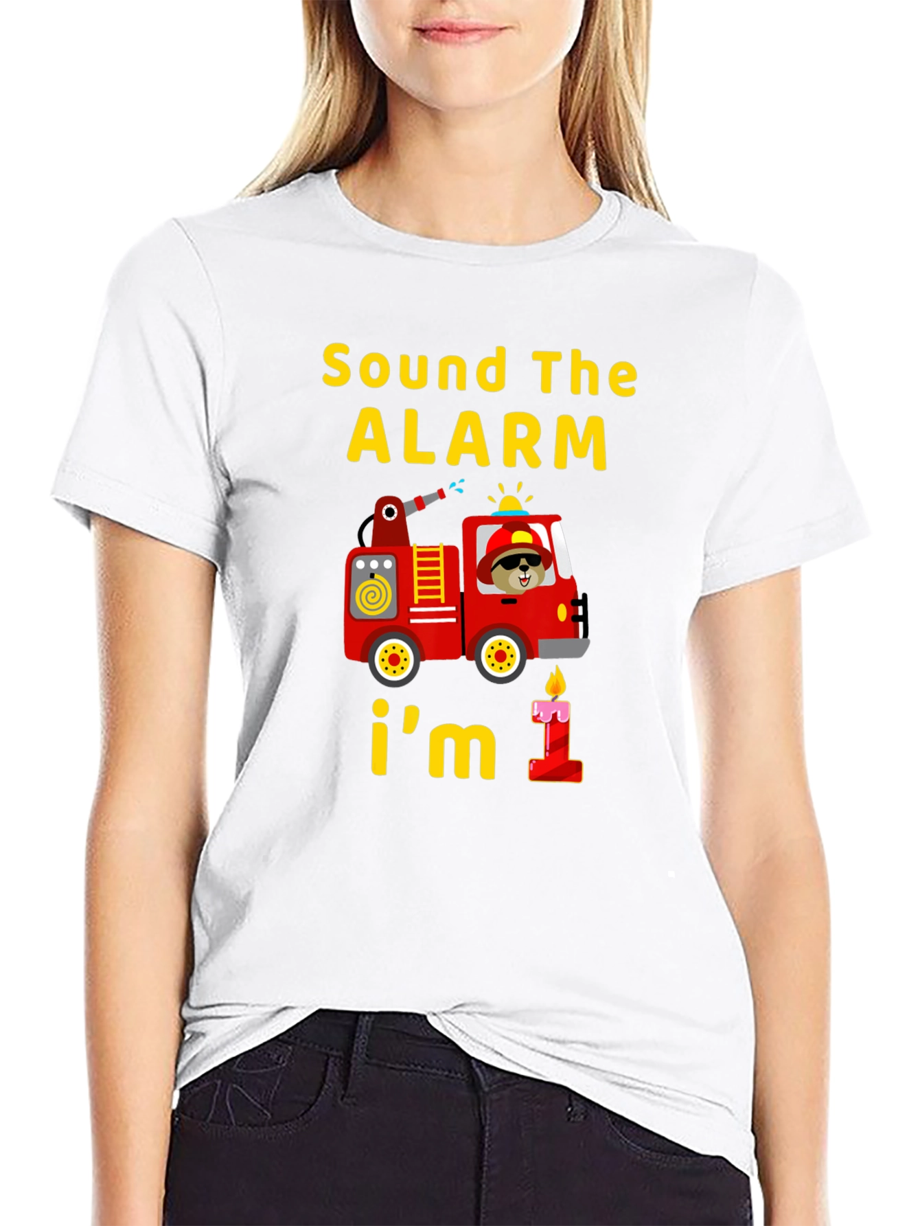 Sound the Alarm 1st Birthday Fire Truck T-Shirt
