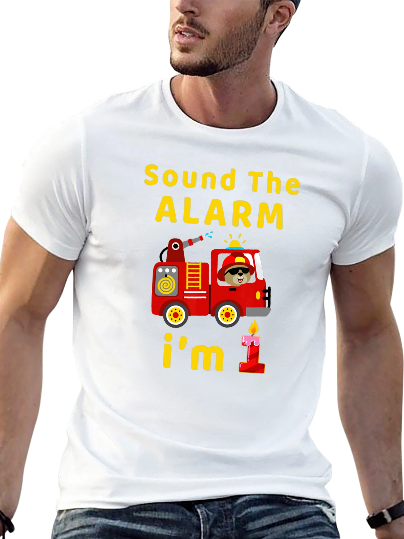 Sound the Alarm 1st Birthday Fire Truck T-Shirt