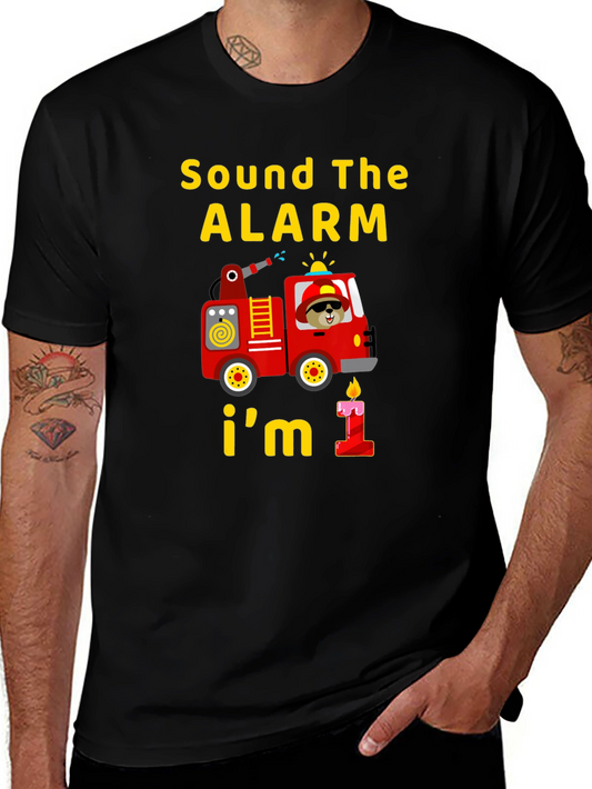 Sound the Alarm 1st Birthday Fire Truck T-Shirt