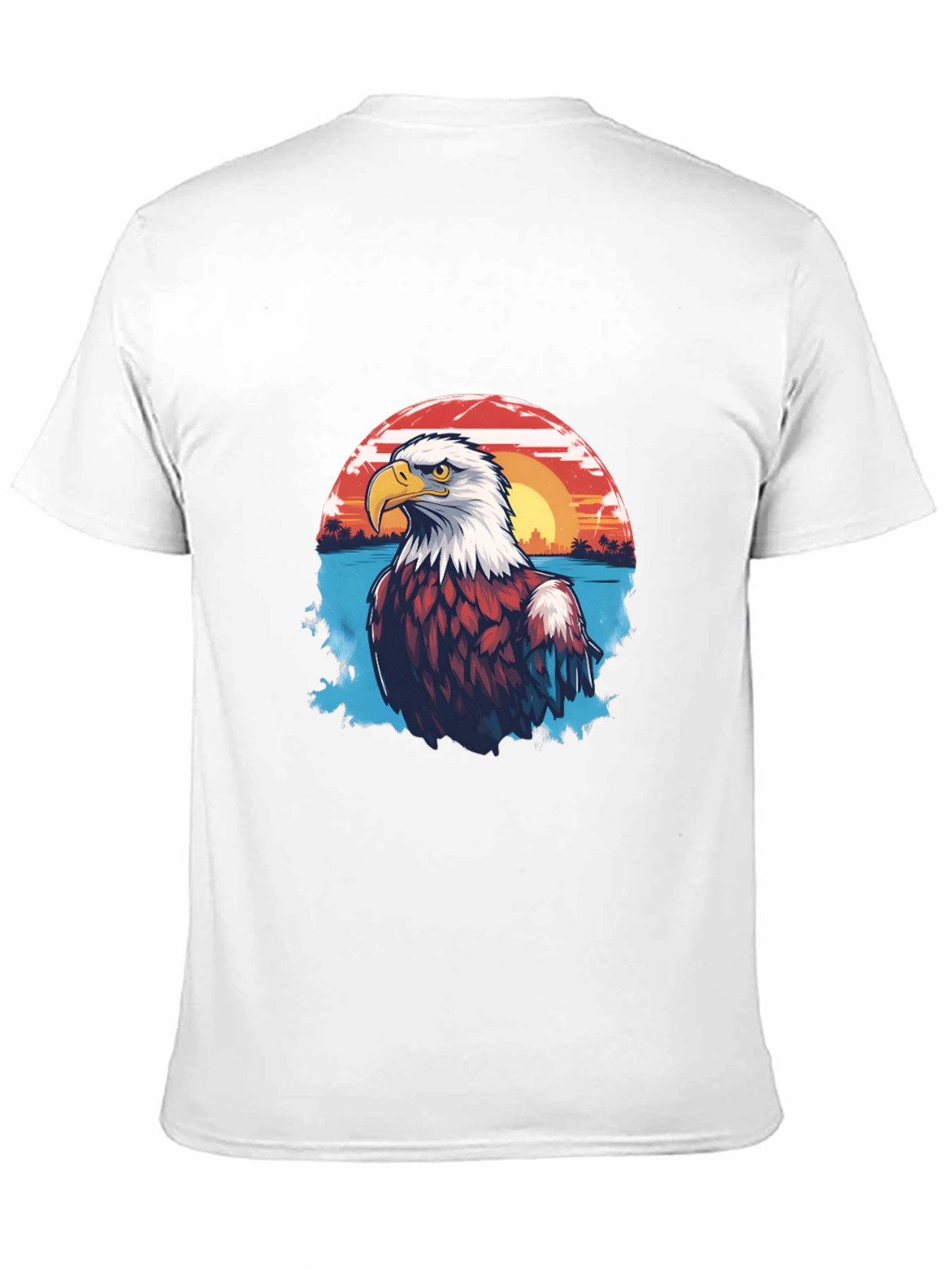 Eagle Sunset Graphic Black T-Shirt
