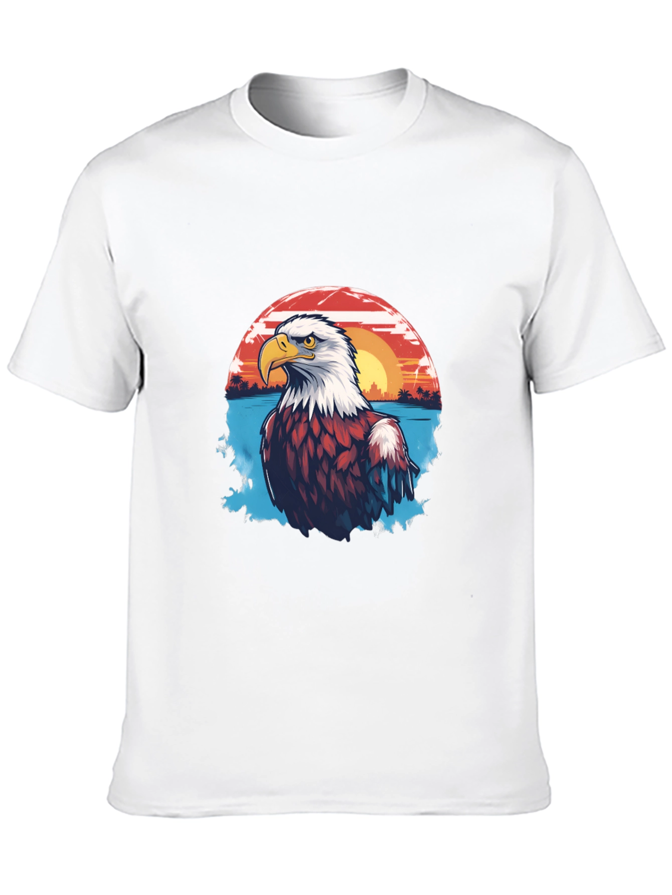 Eagle Sunset Graphic Black T-Shirt