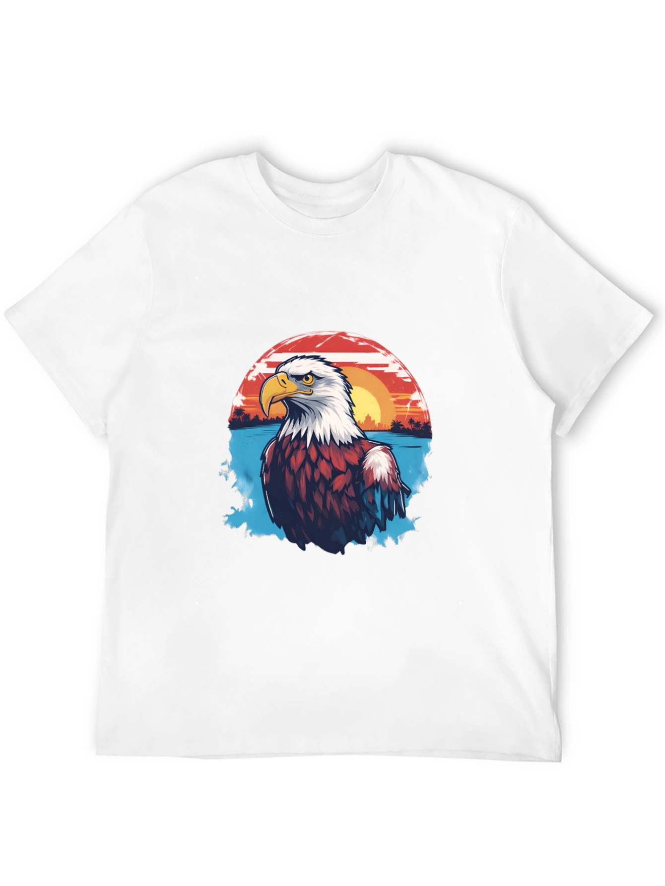 Eagle Sunset Graphic Black T-Shirt