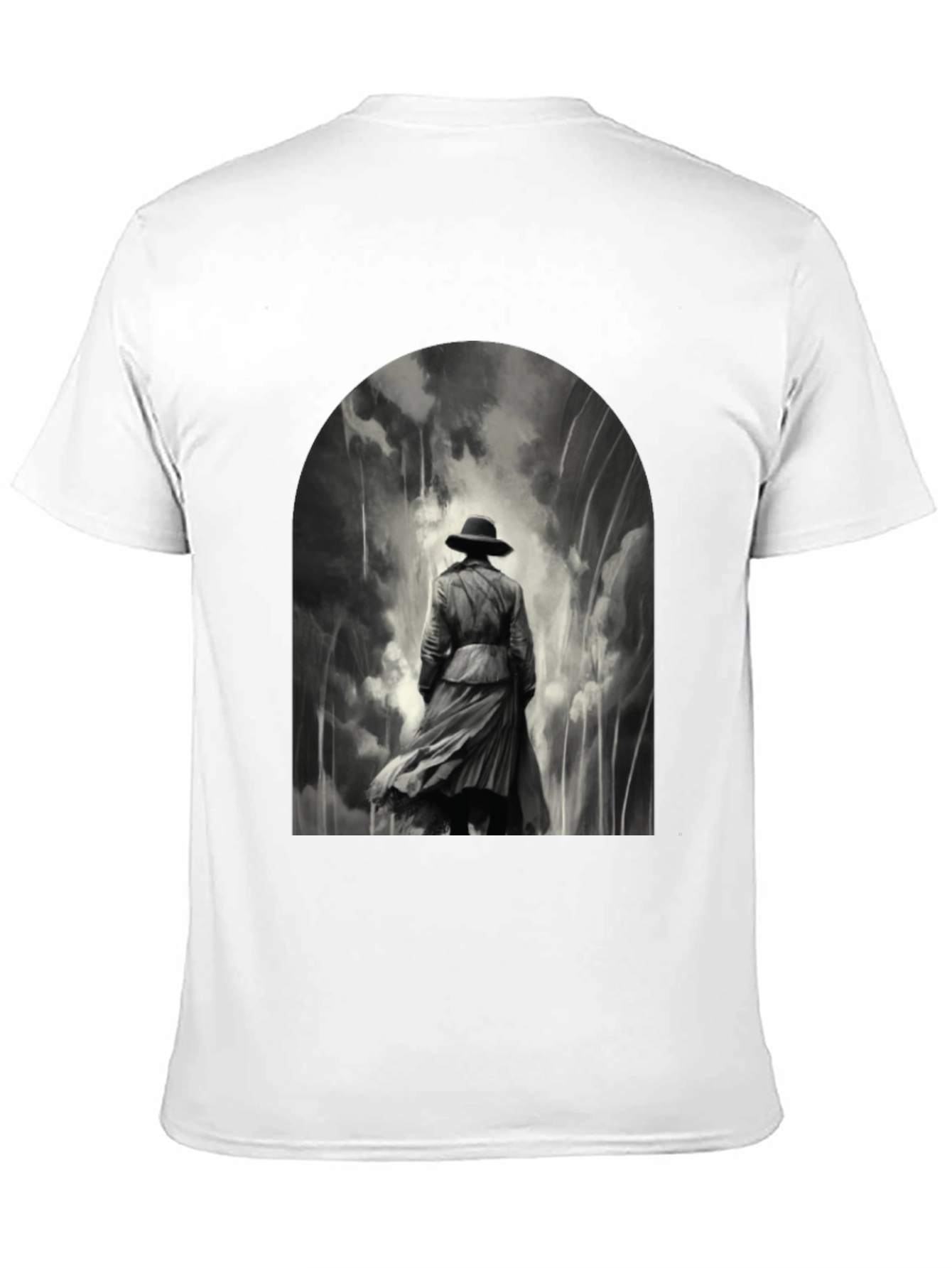 Noir Detective Graphic Tee - Stylish Black T-Shirt