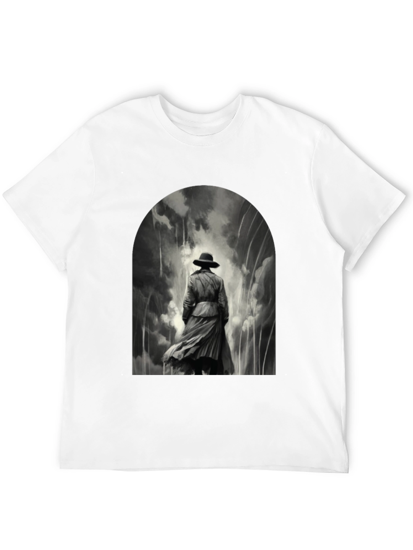 Noir Detective Graphic Tee - Stylish Black T-Shirt