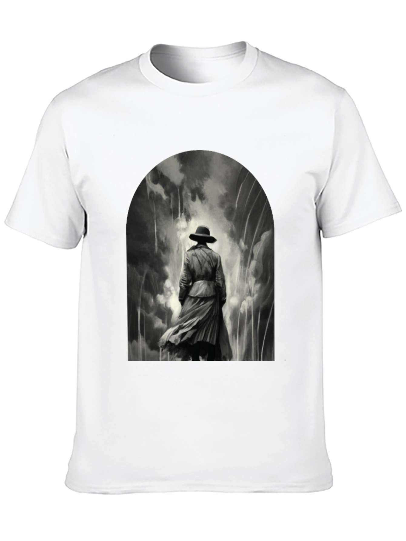 Noir Detective Graphic Tee - Stylish Black T-Shirt