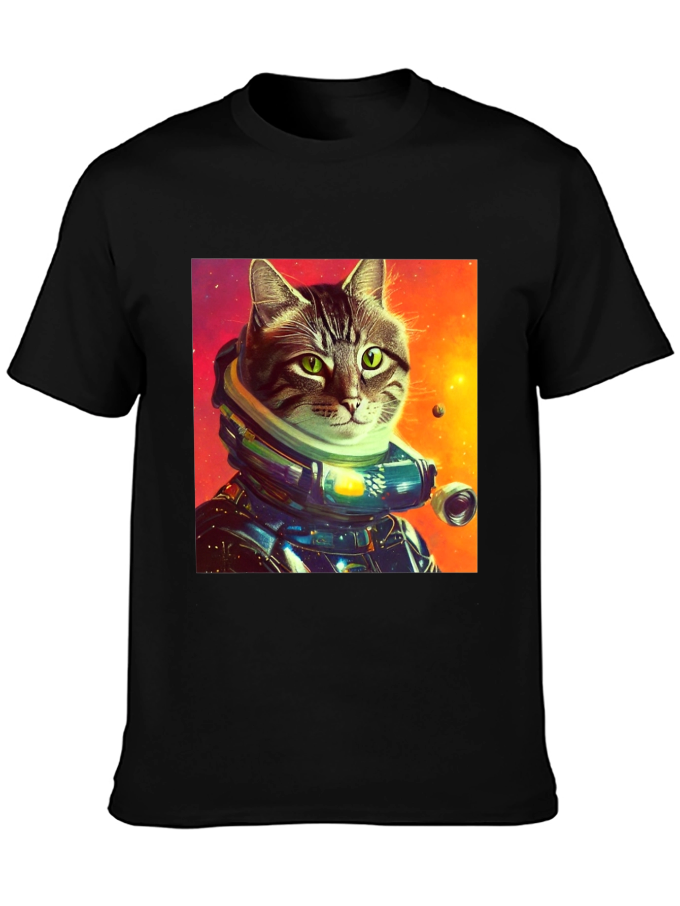 Astronaut Cat Graphic Tee - Cosmic Cool!