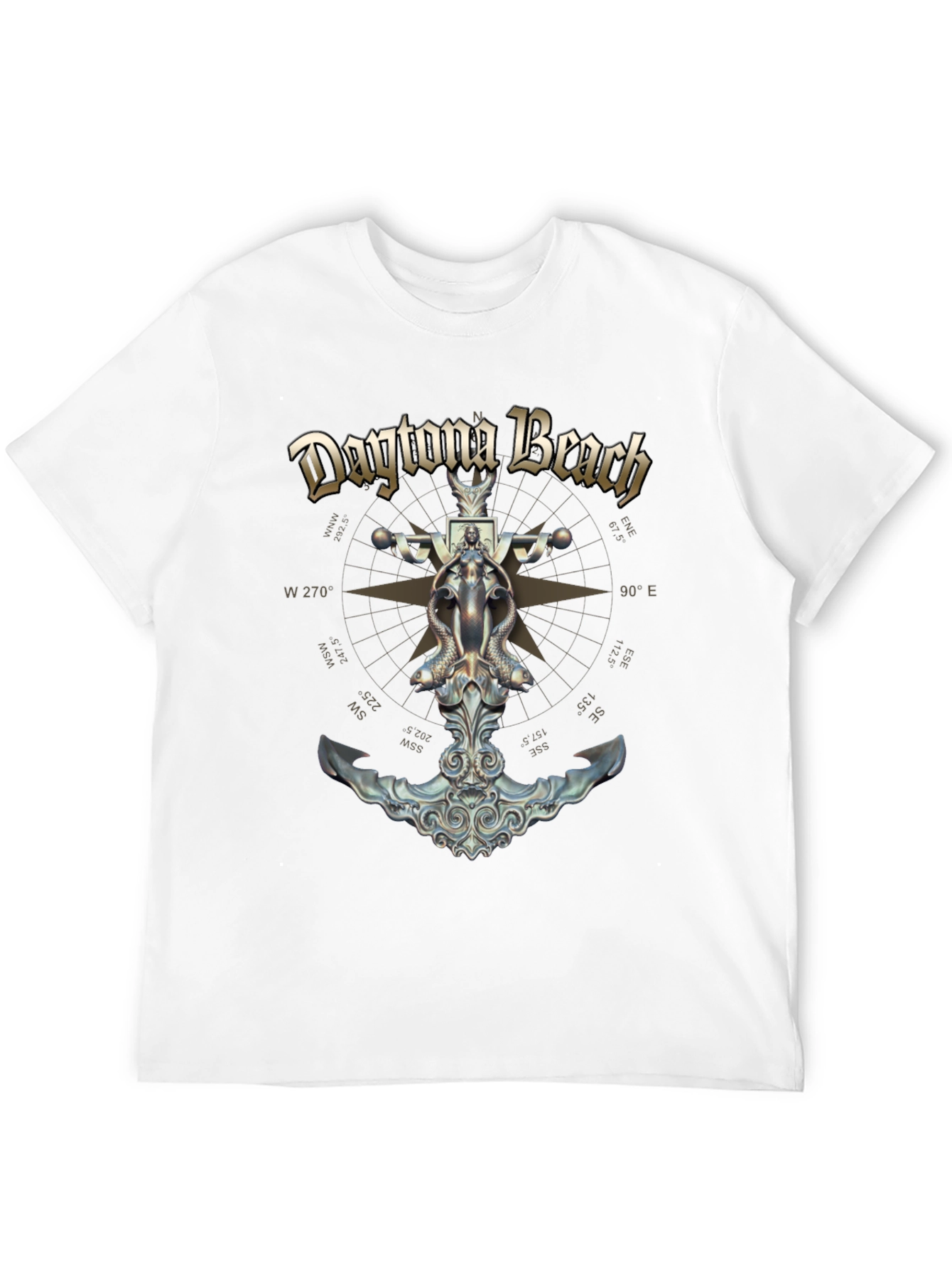 Daytona Beach Compass Anchor Graphic T-Shirt